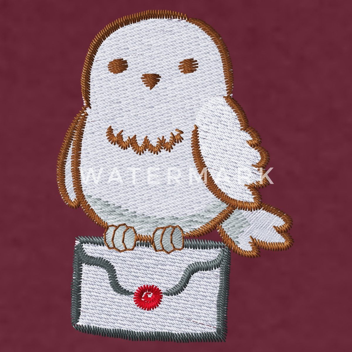 Spreadshirt Hoodie Harry Potter Hedwig Mit Briefumschlag Stick-Design Herren Premium Hood (1-tlg)