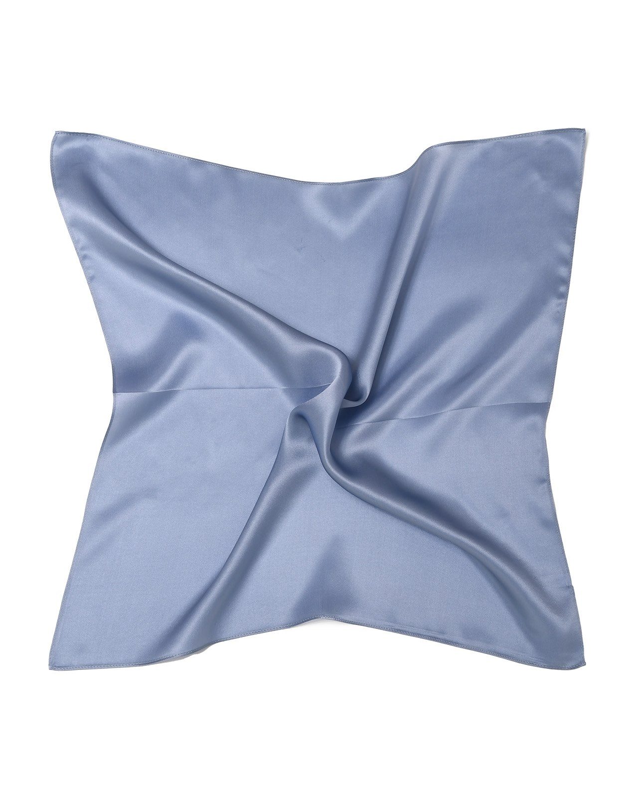 MayTree Seidentuch quadratisch einfarbig Bandana-Schal, 53x53cm 1-St), 100% Nickituch, (Stück, Seide himmelblau