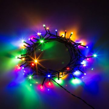 Out of the Blue LED-Lichterkette Innen Aussen Lichterkette 40 LEDs IP44 warmweiß bunt mit 6-Stunden, 40-flammig, Für Innen und Außen, Weiß Bunt umstellbar