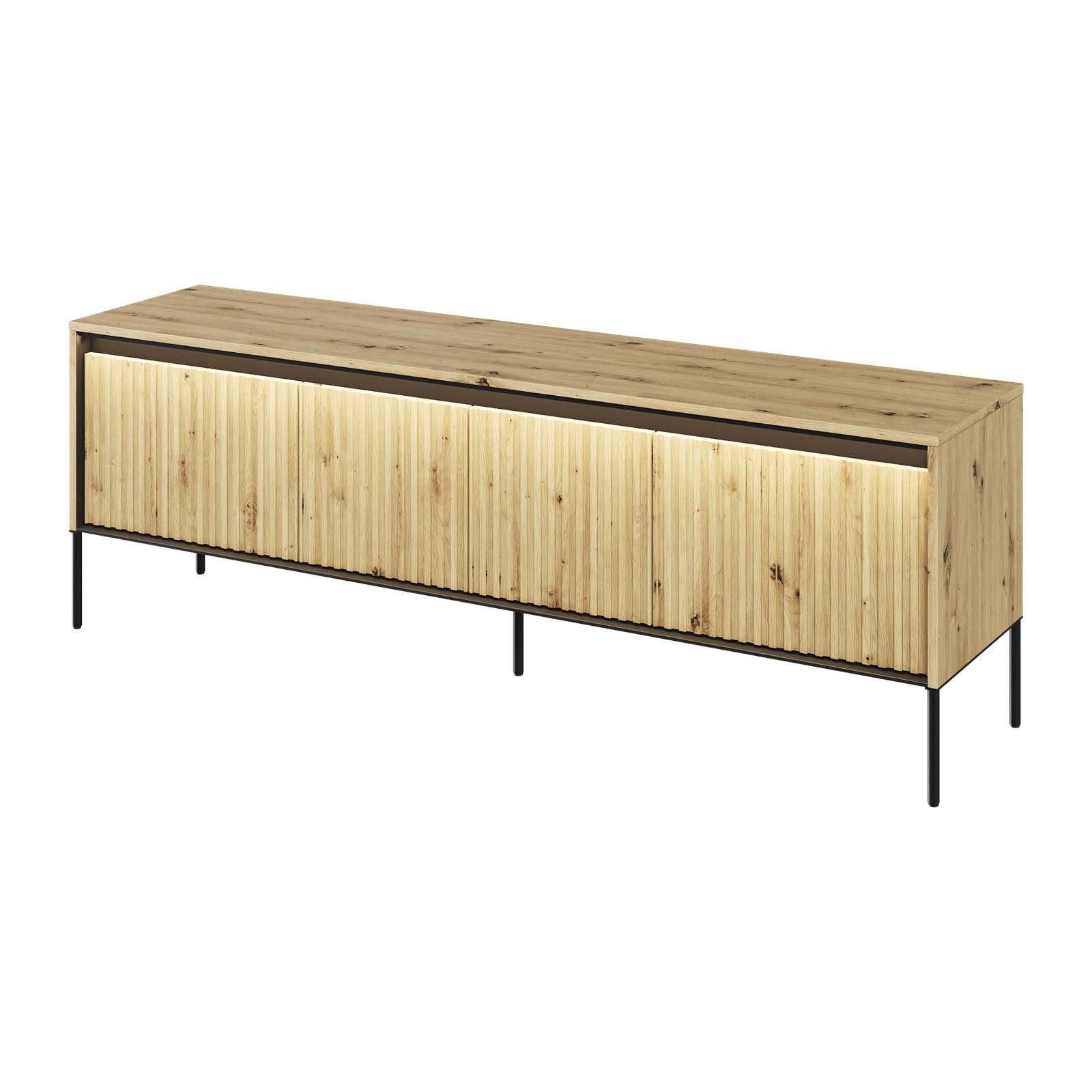 HAUSELEMENT TV-Schrank TREND TR-05 4 Türen LED-Beleuchtung Fernsehschrank 167 cm Fernsehtisch Modern