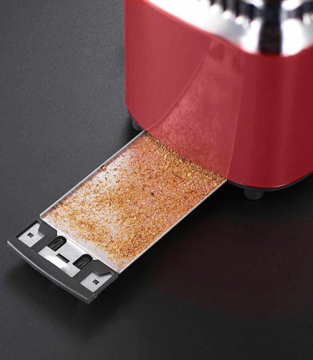RUSSELL HOBBS Toaster Retro Ribbon Red 21680-56 2 Scheiben 6 Stufen 1300 W, 2 kurze Schlitze, für 2 Scheiben, 1300 W