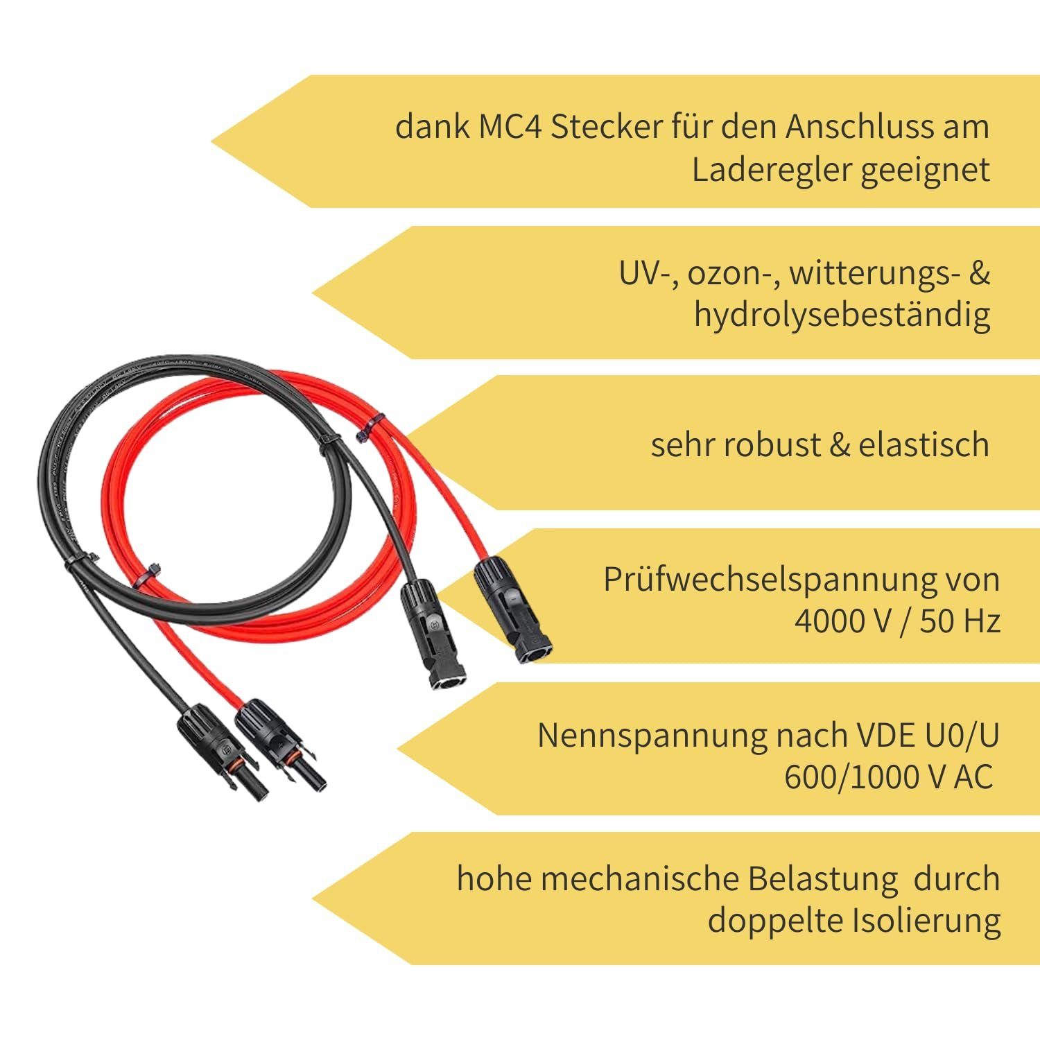 avoltik Wechselrichter MC4 Kabel 4 + 6 mm² Solarkabel Solar Verbindungs- Verlängerungs- Kabel, (MC4 Kabel 4 + 6 mm² Solarkabel Solar Verbindungs- Verlängerungs- – Bild 3 von 5