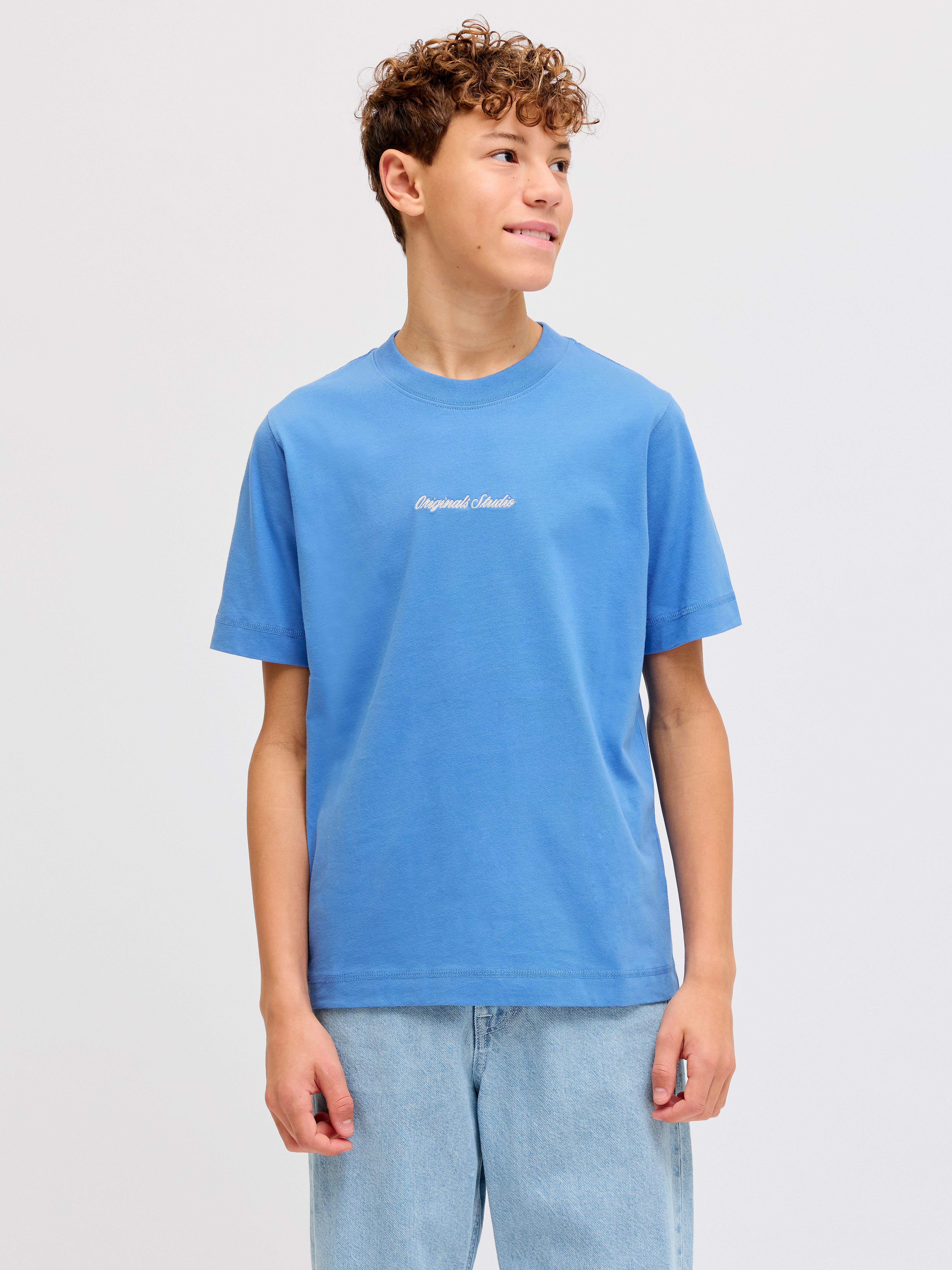 Jack & Jones Junior T-Shirt JORNORREBRO EMB TEE SS CN NOOS JNR Baumwolle, relaxed fit, Kurzarm