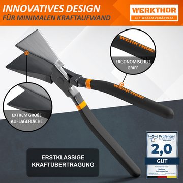 Werkthor Flachzange WERKTHOR Falzzange – [180°] Abkantzange - 60mm Maulbreite, Ergonomischer Griff