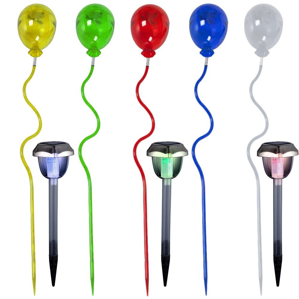 Solarleuchte, Solarleuchte LED Solar Stecklampe fest Außen LED-Leuchtmittel etc-shop Luftballon verbaut, bunt