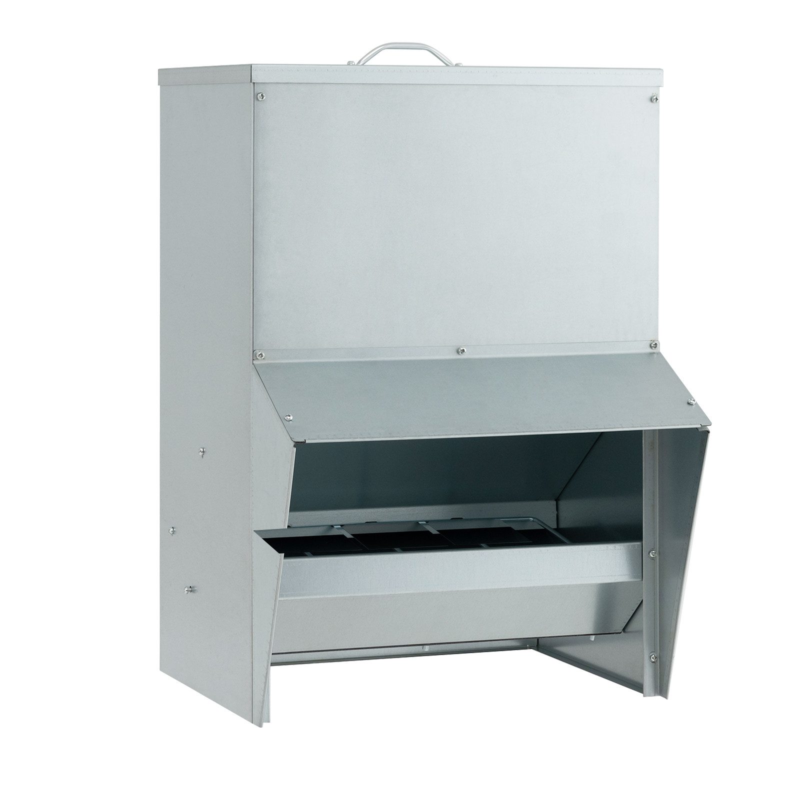 COSTWAY Futterstation, automatischer Futterautomat, mit Deckel, hängend