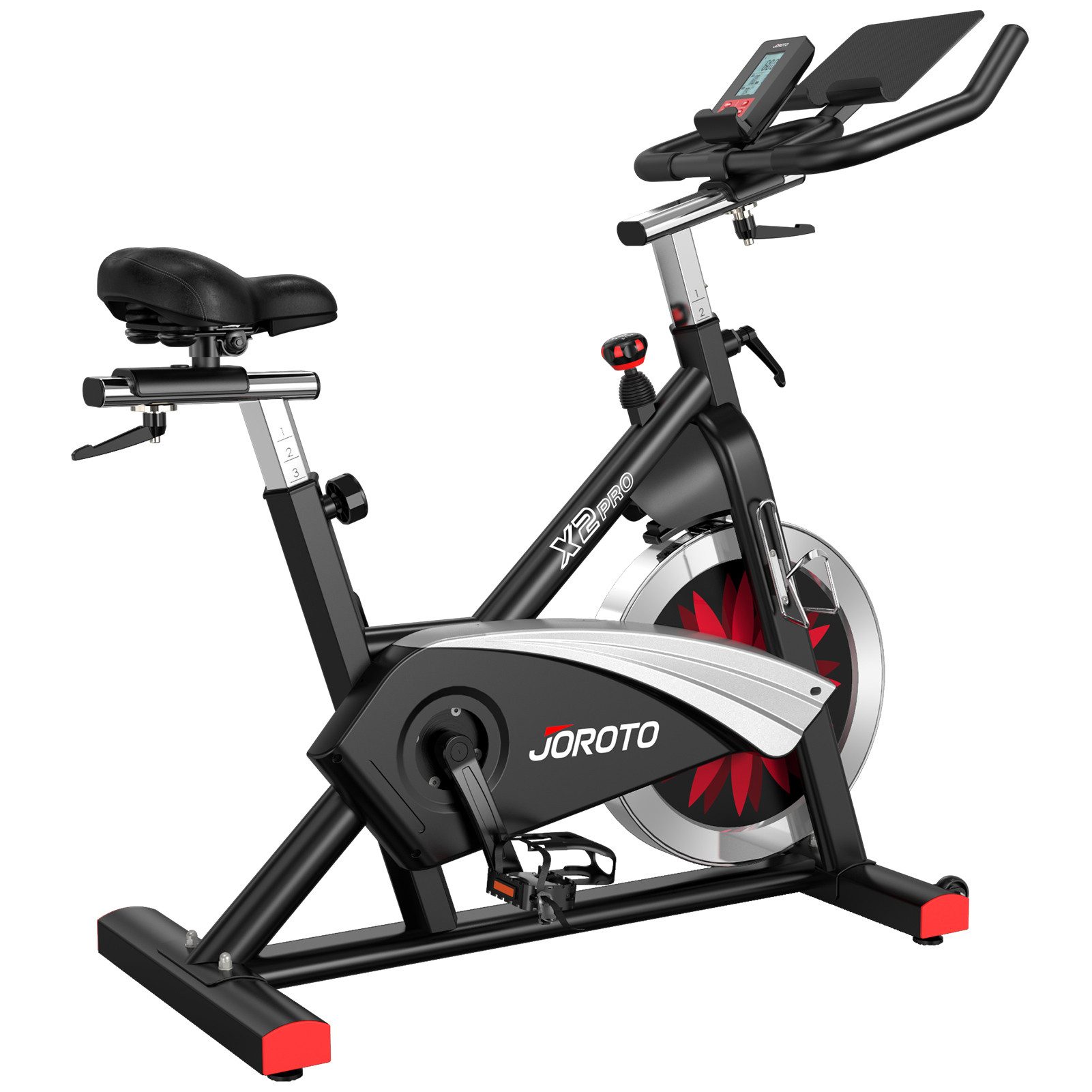 JOROTO Speedbike Ergometer Heimtrainer X2 & X2PRO mit multifunktionalem Display (Indoor Cycling Bike), Heimtrainer Fahrrad mit Kraftvoller Magnetbremse & Riemenantrieb