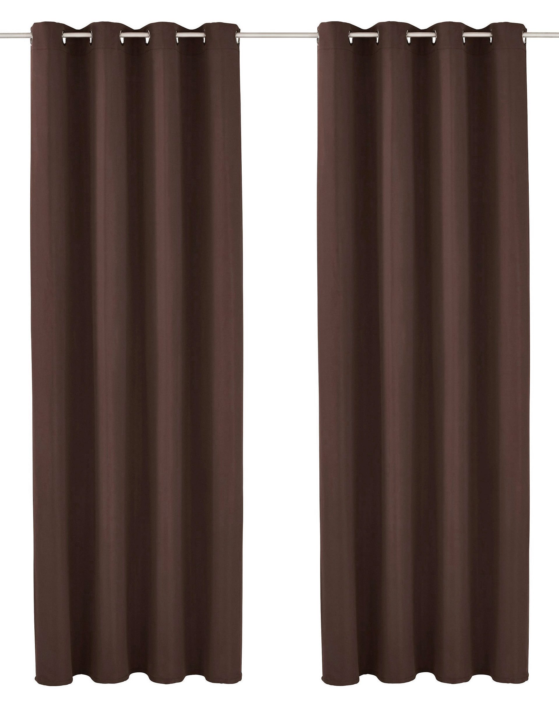 OTTO home Vorhang Parry (2 St), Ösen, blickdicht, Polyester, 2-er Set, blickdicht, monochrom, basic