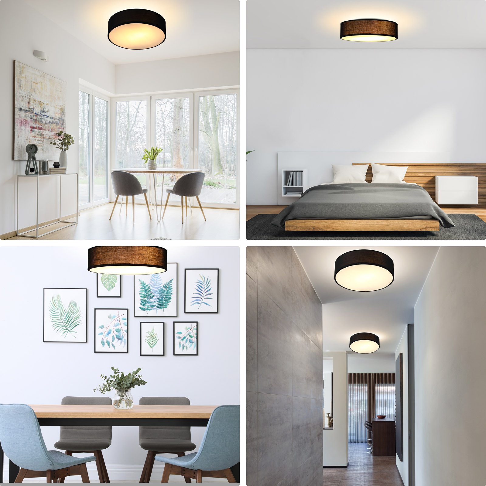 monzana Deckenleuchte Deckenleuchte, Innenbeleuchtung, Deckenlampe Stoff günstig online kaufen