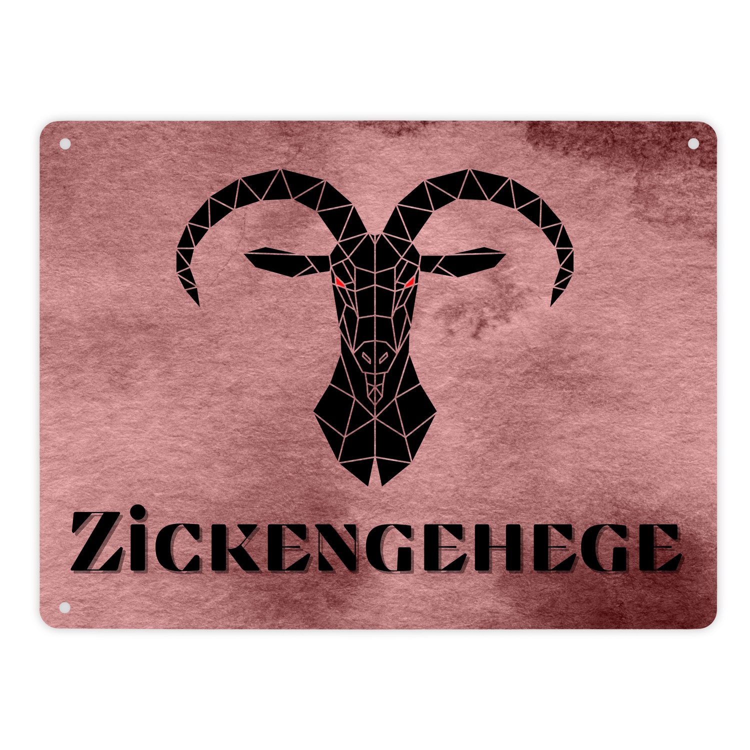 Metallschild Zickengehege Metallschild XL in 21x28 cm für deine Tochter in braun