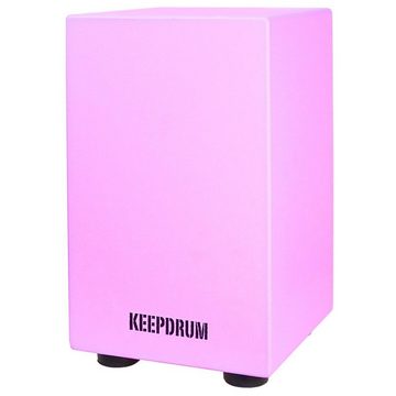 keepdrum Cajon DC1M PK Junior Pink,Bundle, mit Tasche und Pad