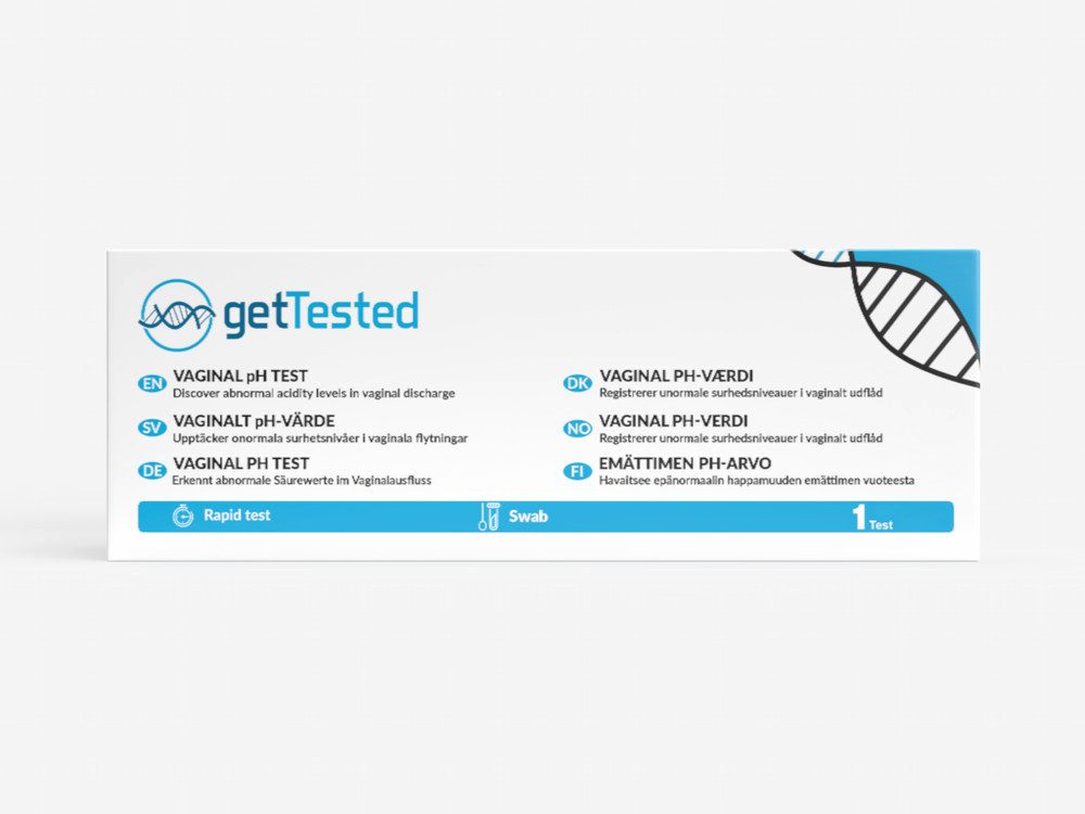 GetTested International AB Unverträglichkeitstest Vaginaler pH-Test, 1 Messparameter, Einzeltest, 1-tlg., pH-Test für den Vaginalbereich, Vaginaler pH-Test für zuhause