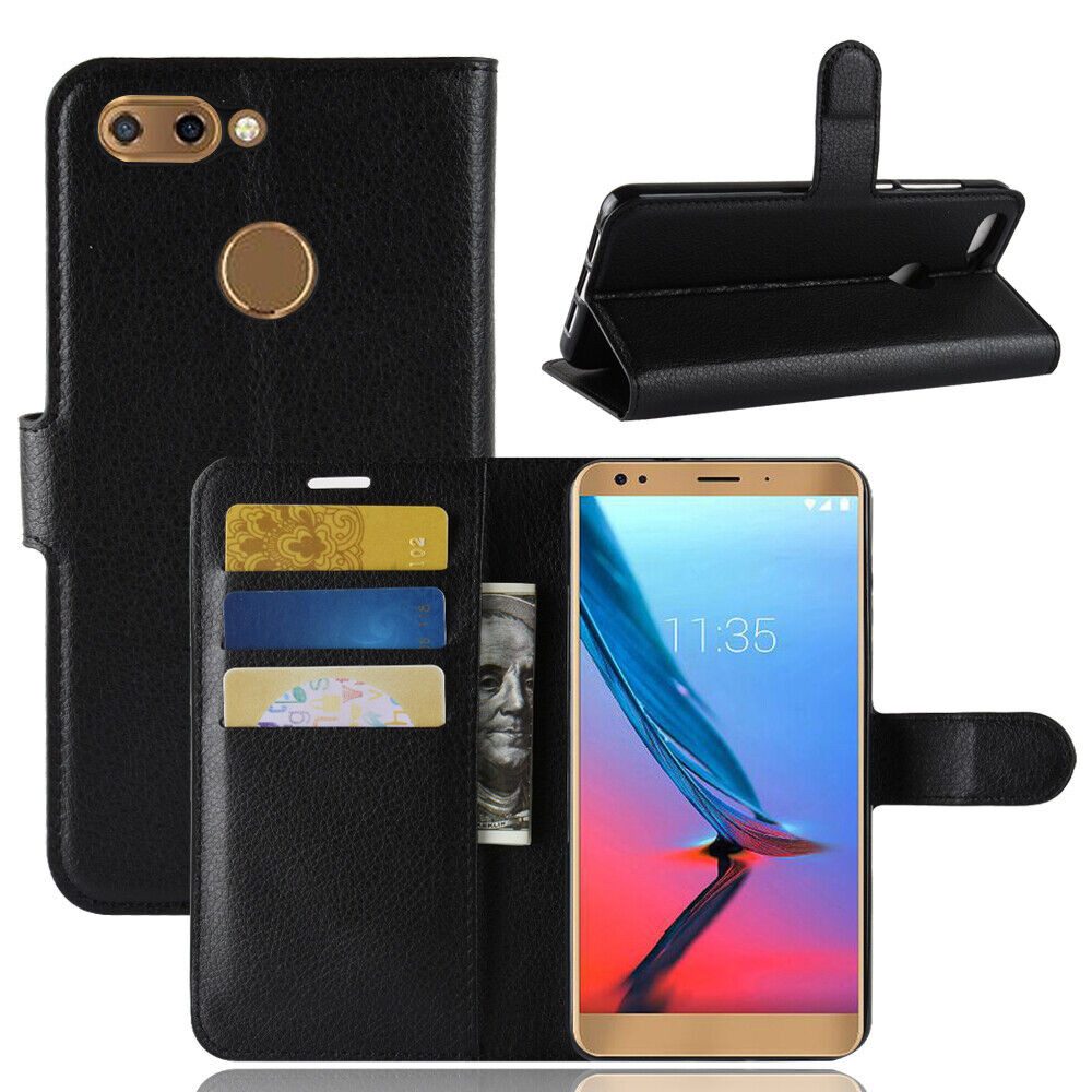 betterfon Handyhülle Handytasche für ZTE Blade V9 Klapphülle Schwarz, 3 Kartenfächer, Magnetverschluss & Standfunktion im Lederlook