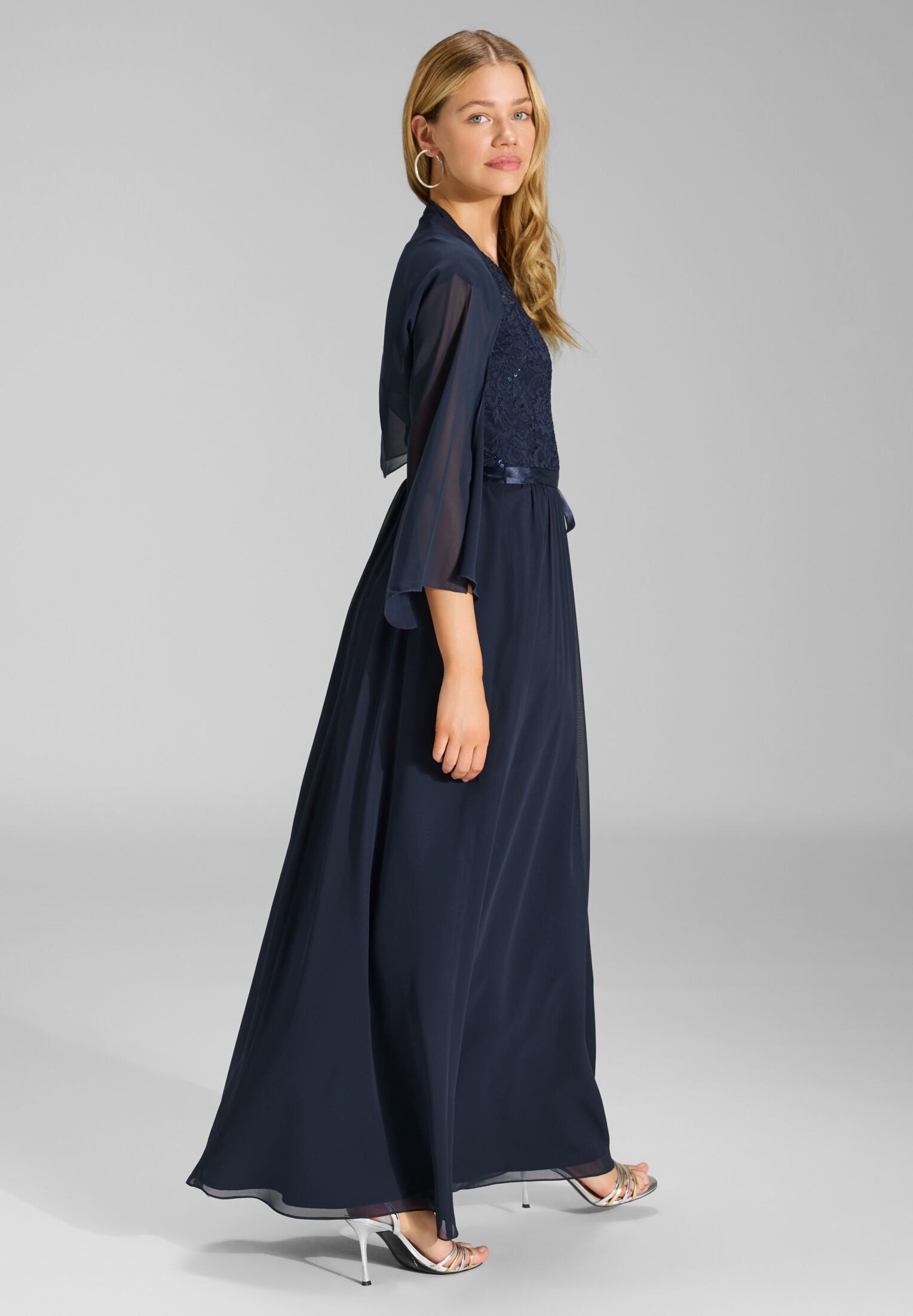 SWING Schal - Stola aus Chiffon, Lockere Passform