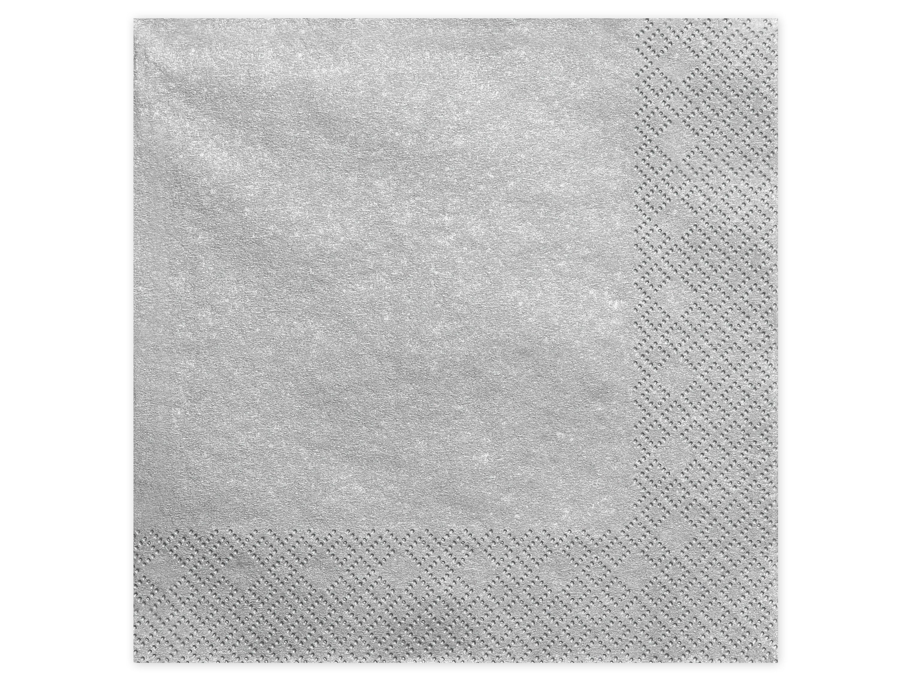 partydeco Papierserviette Servietten Uni 20Stk./40x40cm, Silber-Metallic