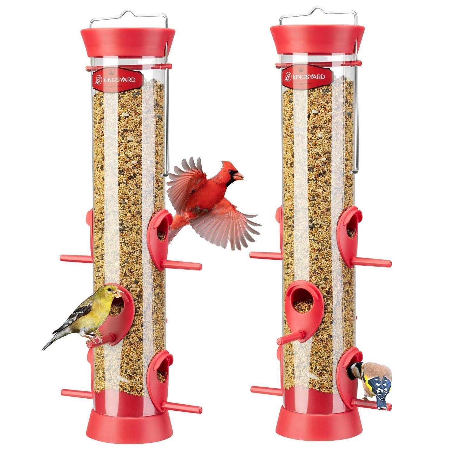 LuxusKollektion Futterspender Vogelfutterspender 2X 38cm rot