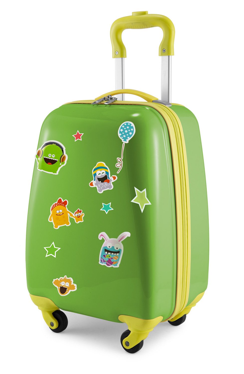 Hauptstadtkoffer Handgepäckkoffer For Kids, 4 Rollen, Kinderkoffer Kindertrolley Koffer Monster