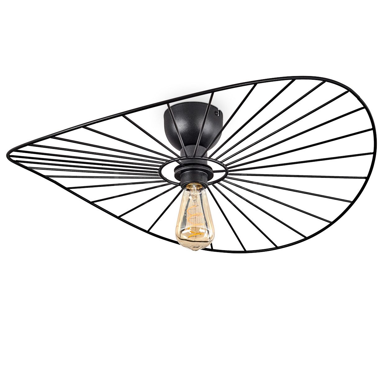 hofstein Deckenleuchte moderne Deckenlampe aus Metall in Schwarz, ohne Leuc günstig online kaufen