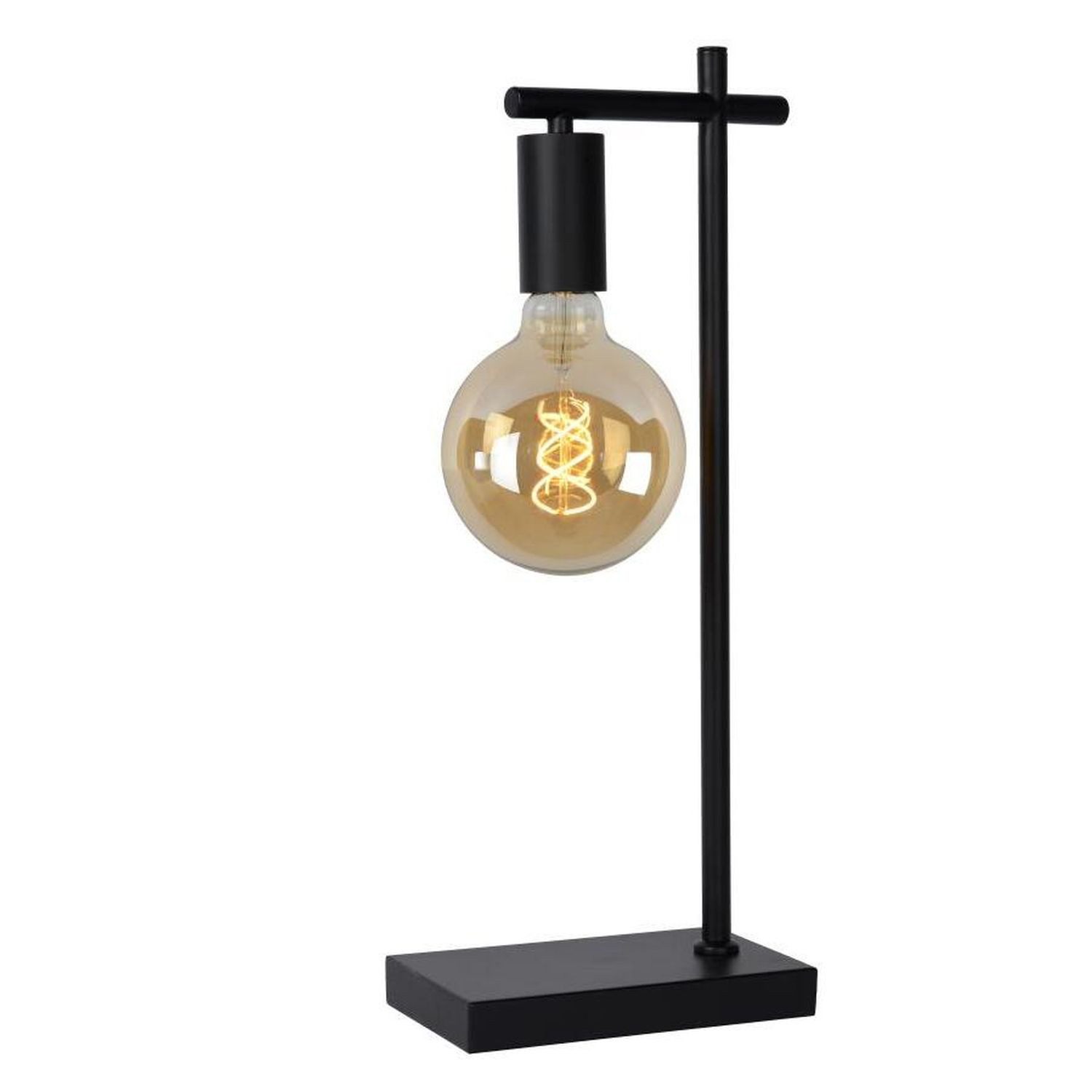 Licht-Erlebnisse Tischleuchte LISAR, ohne Leuchtmittel, Metall E27 52 cm Schwarz Vintage Nachttischleuchte