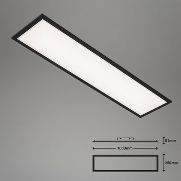 Briloner Leuchten LED Panel 7167-015, CCT Farbtemperatursteuerung, Fernbedienung, dimmbar, ultraflach, LED fest verbaut, Kaltweiß, Neutralweiß, Tageslichtweiß, Warmweiß, Deckenlampe, 100x25x6cm, Schwarz, 24W, Wohnzimmer, Schlafzimmer, Flur