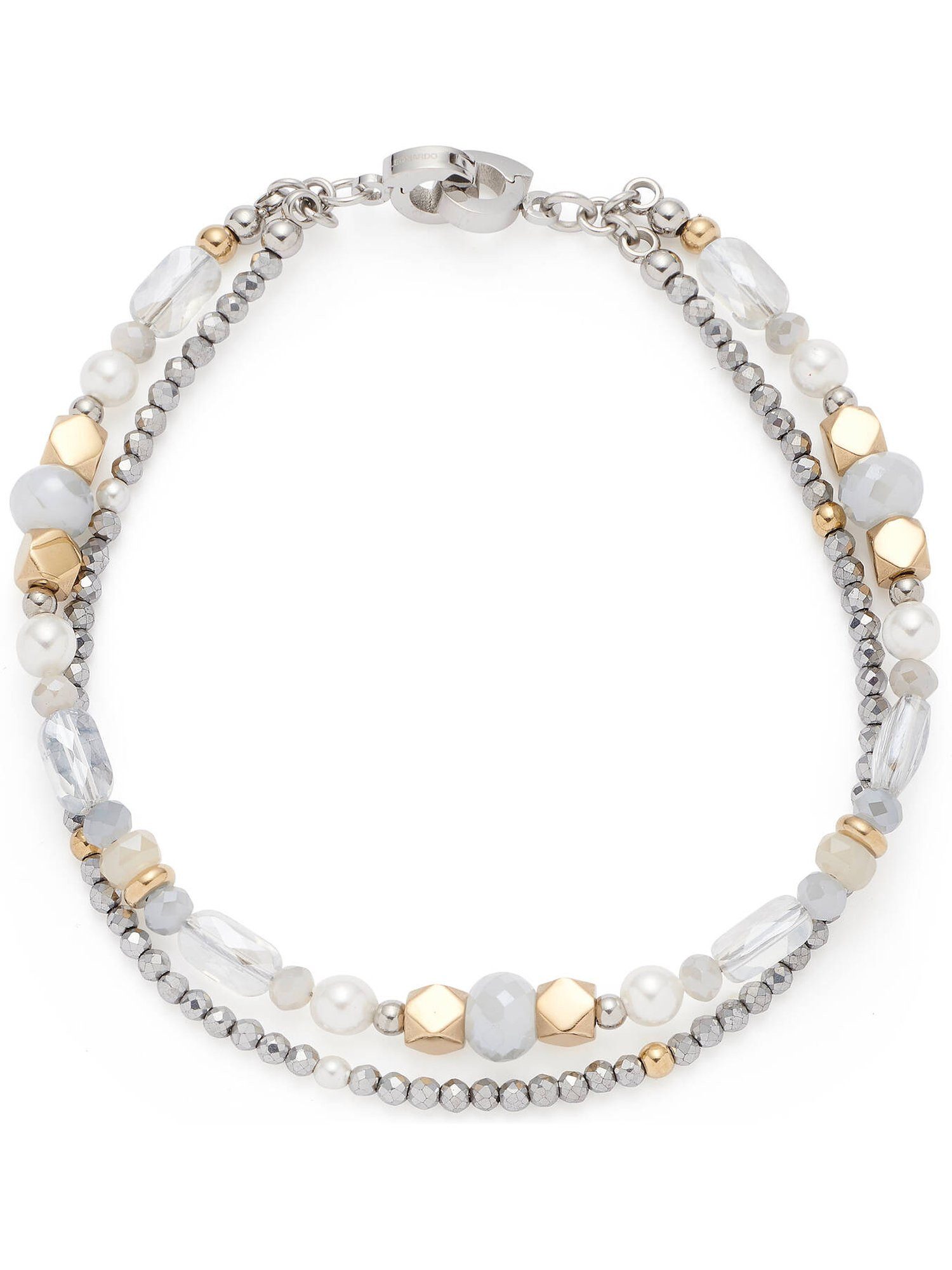LEONARDO Edelstahlarmband Leonardo Damen-Armband Edelstahl Glasstein, Trendig