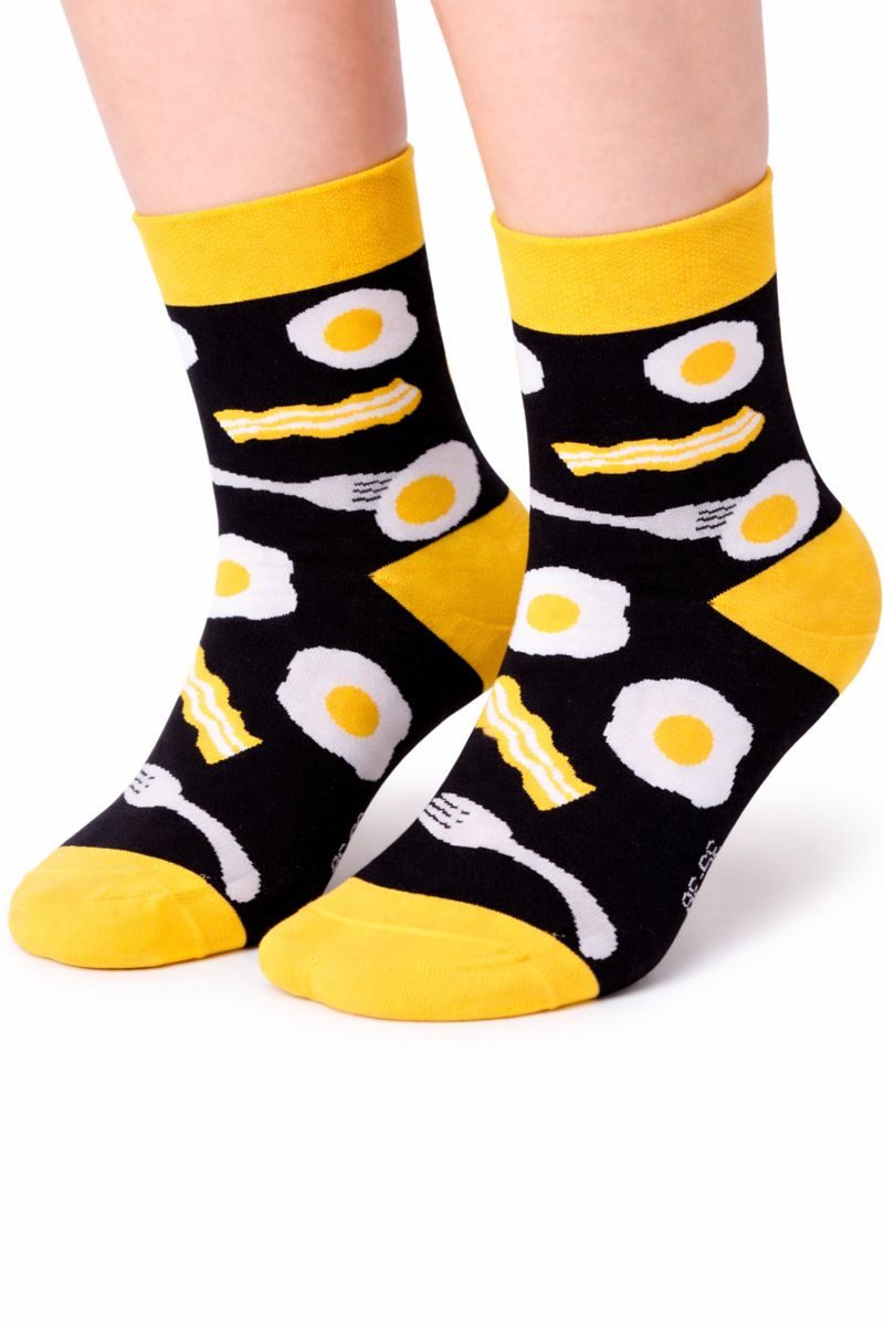 Socken Freizeitsocken 1 Paar lustige witzige socks Strümpfe mit Spiegelei