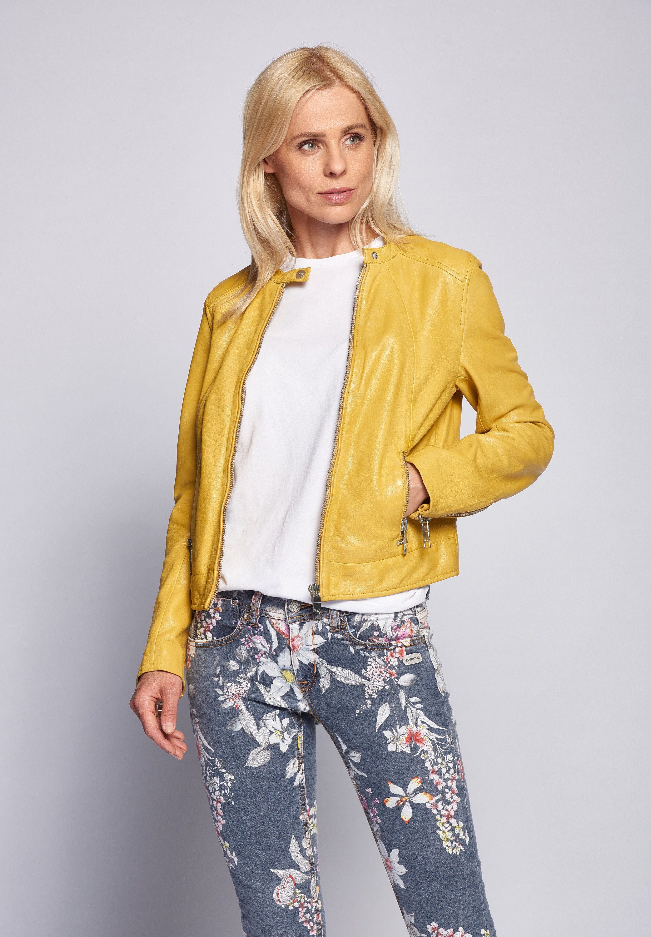 Lederjacke Grenada yellow Maze