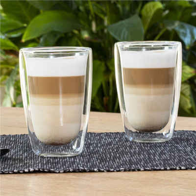 HI Thermoglas Latte Maccato Gläser 2 Stk. 400 ml Transparent, Glas