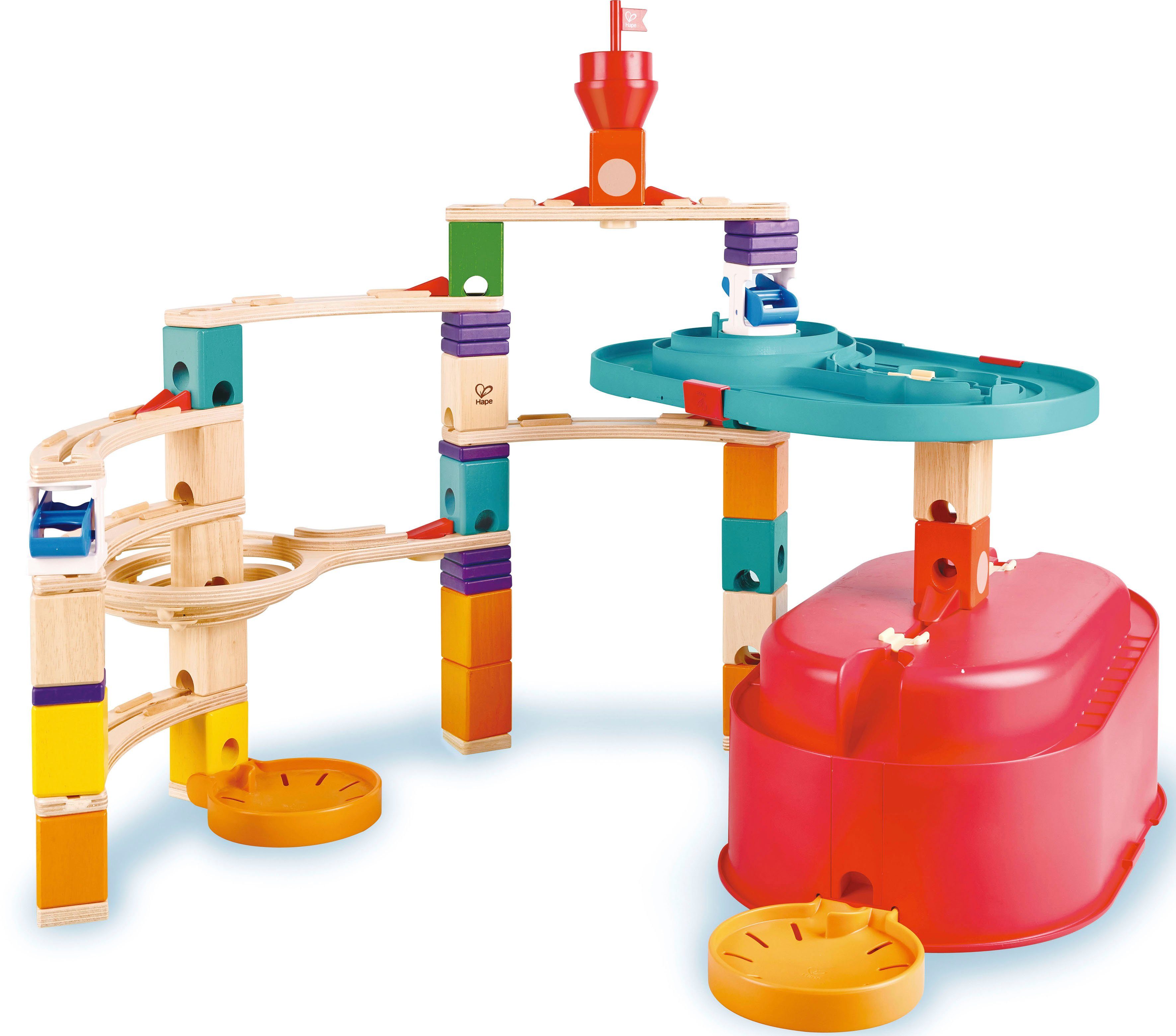 Hape Kugelbahn-Bausatz Quadrilla, Baukasten Behälter Set