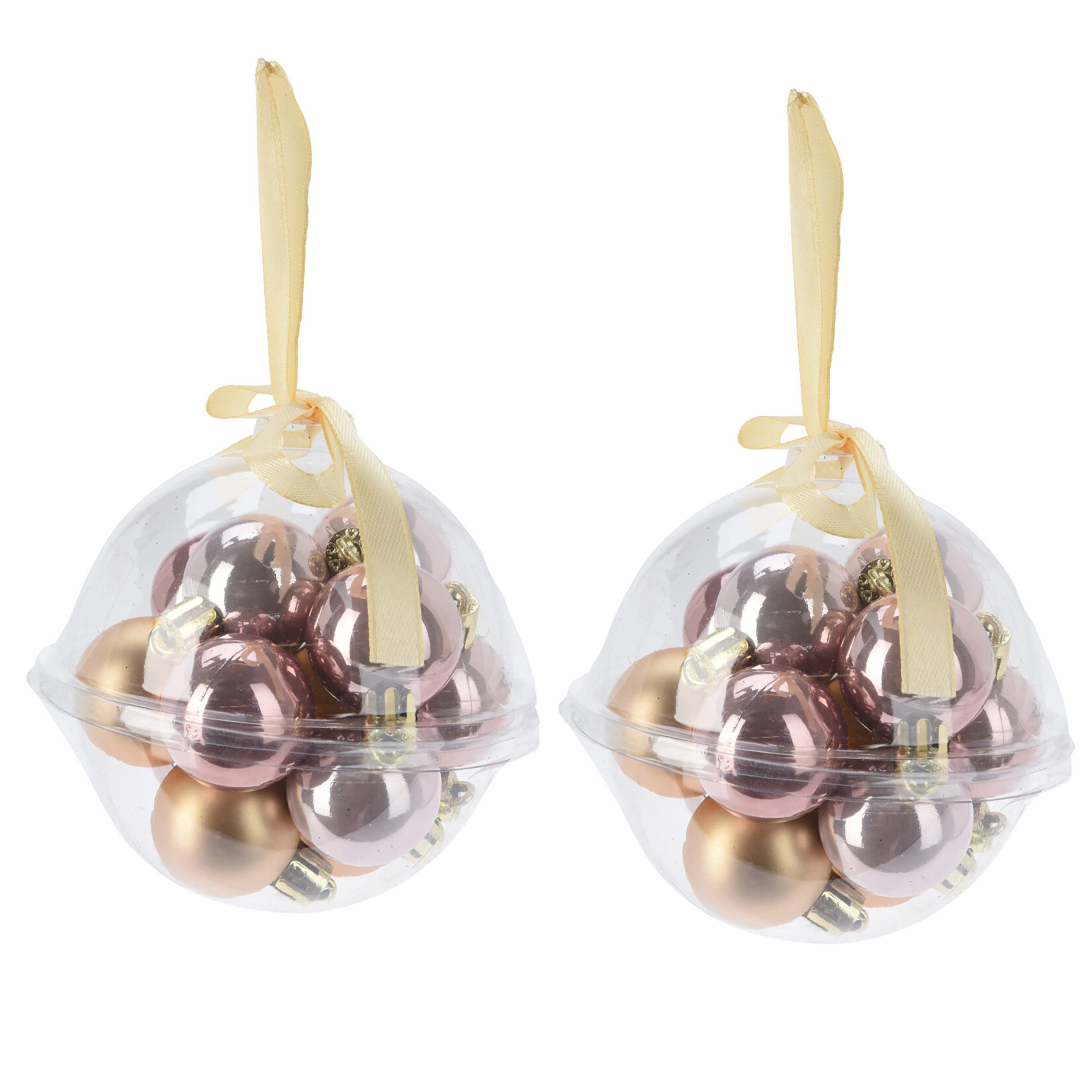 Annastore Weihnachtsbaumkugel 24 x Mini Baumkugeln Ø 3 cm zum Hängen - Bruchsicher aus Kunststoff, Kleine Christbaumkugeln aus Kunststoff