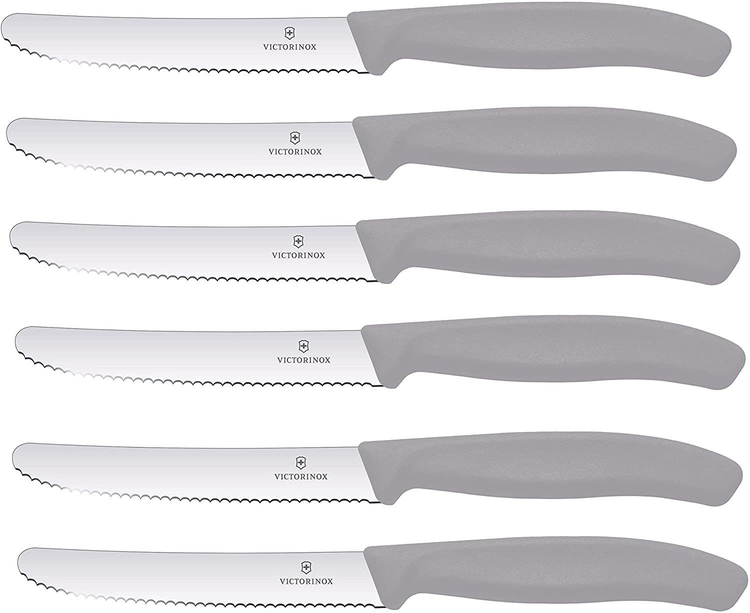 Victorinox Tafelmesser 6 Stück Brotzeitmesser Swiss Classic Edelstahl Cool Grey / Grau