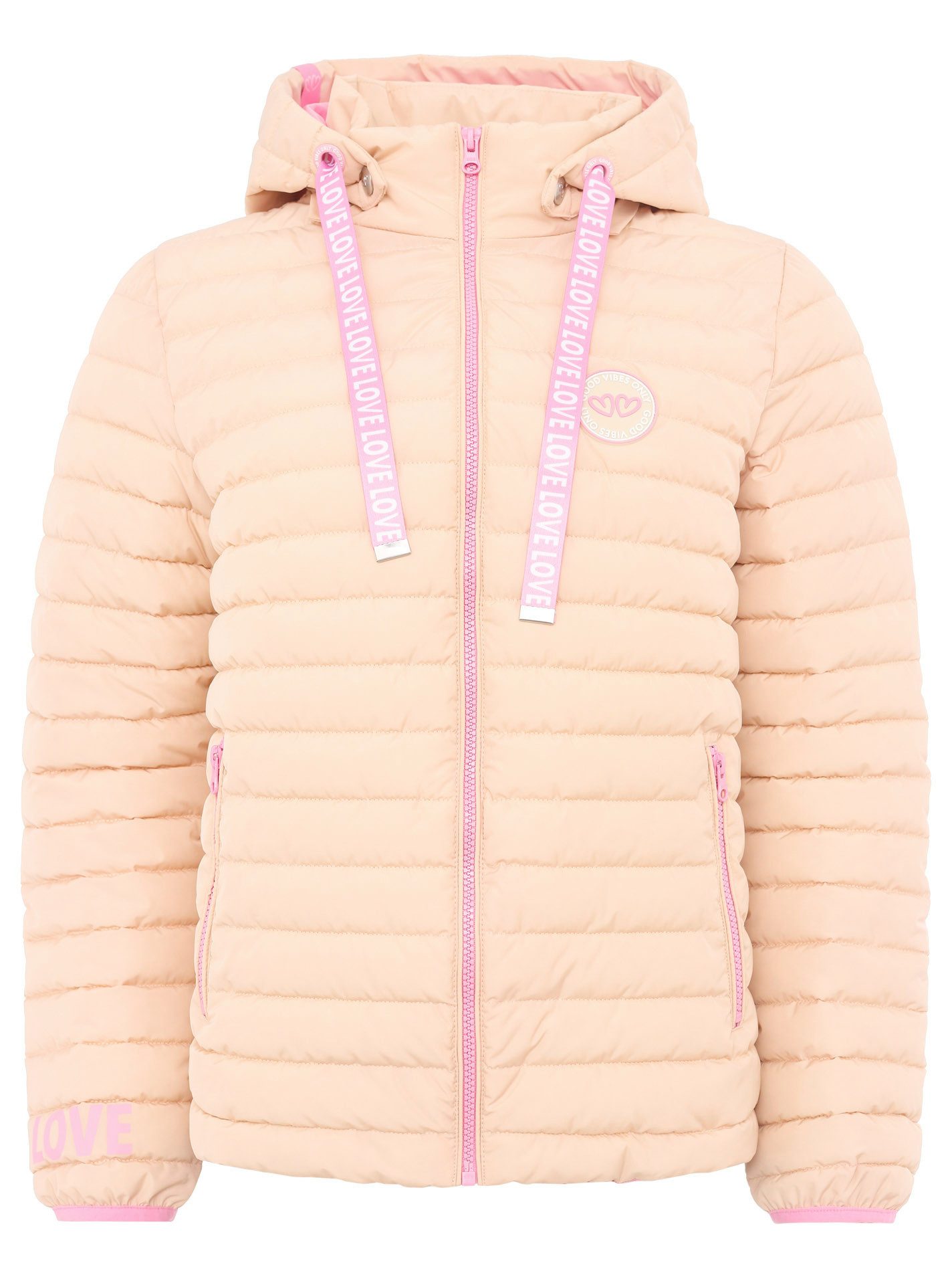Zwillingsherz Steppjacke mit abnehmbarer Kapuze, Print günstig online kaufen