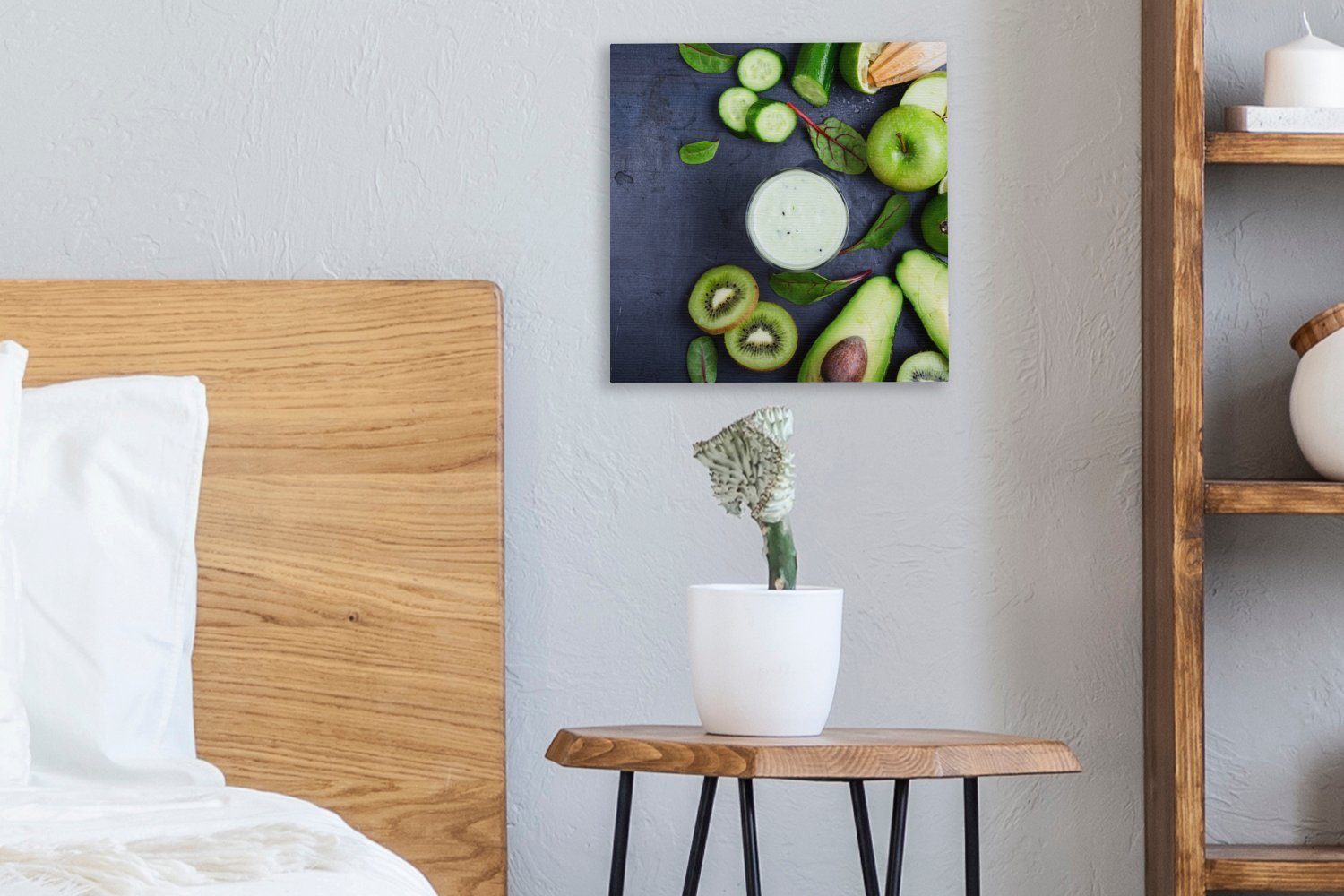 Grün, - OneMillionCanvasses® - Leinwandbild Wohnzimmer für St), Leinwand (1 Smoothie Schlafzimmer Bilder Obst