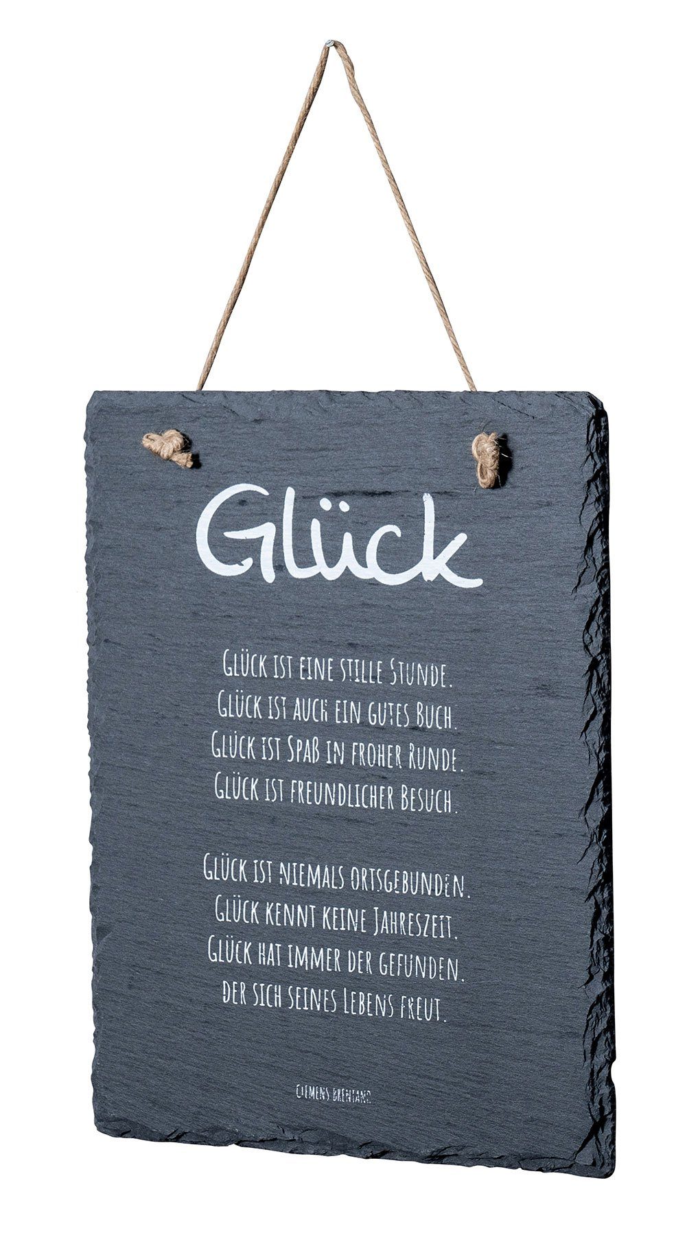 Levandeo® Wandbild, Schiefer Wandbild 20x25cm Schild Glück Spruch Deko