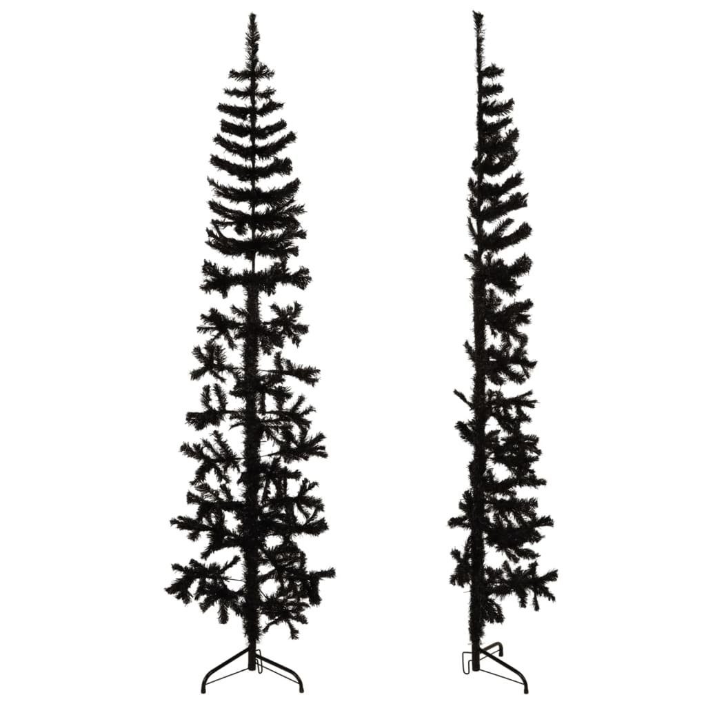 furnicato Künstlicher Weihnachtsbaum Künstlicher Schlank cm Schwarz 180 Ständer Halb-Weihnachtsbaum