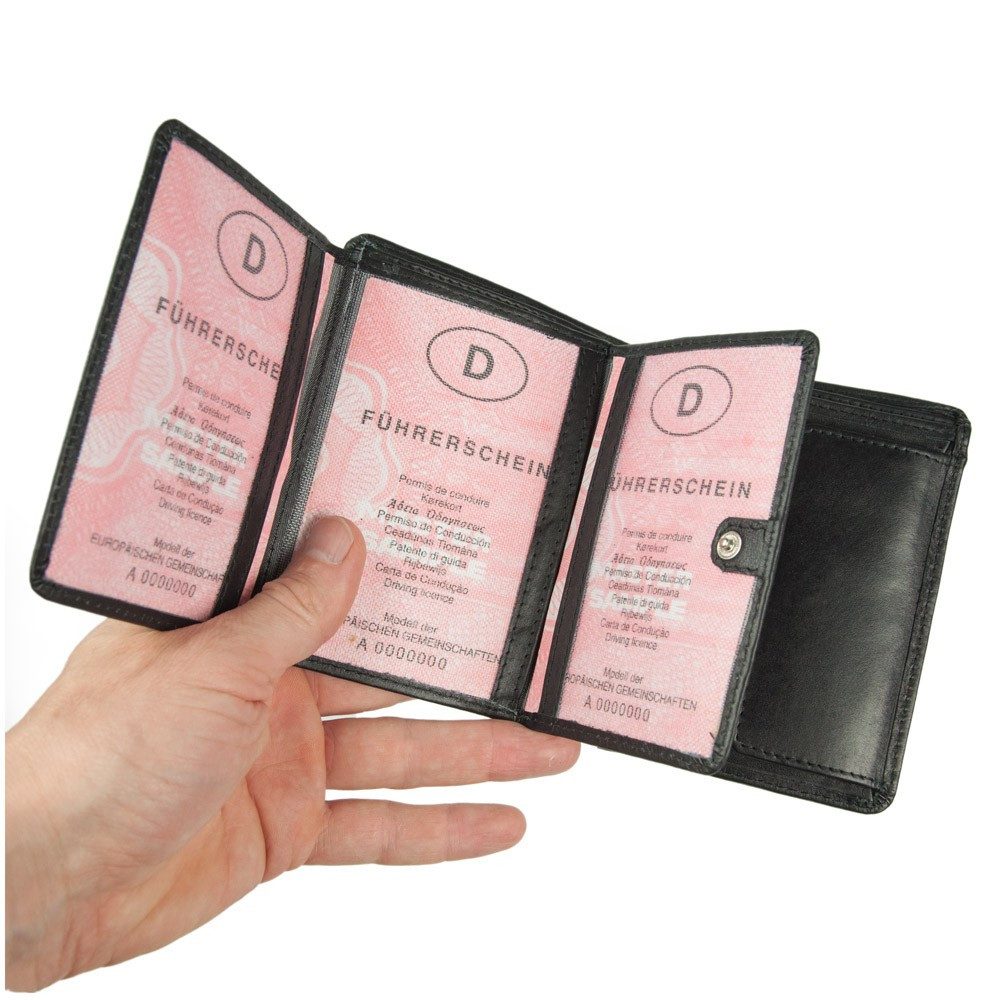BRANCO Geldbörse Große Herren-Geldbörse / Portemonnaie, Leder, Schwarz, Branco 12005