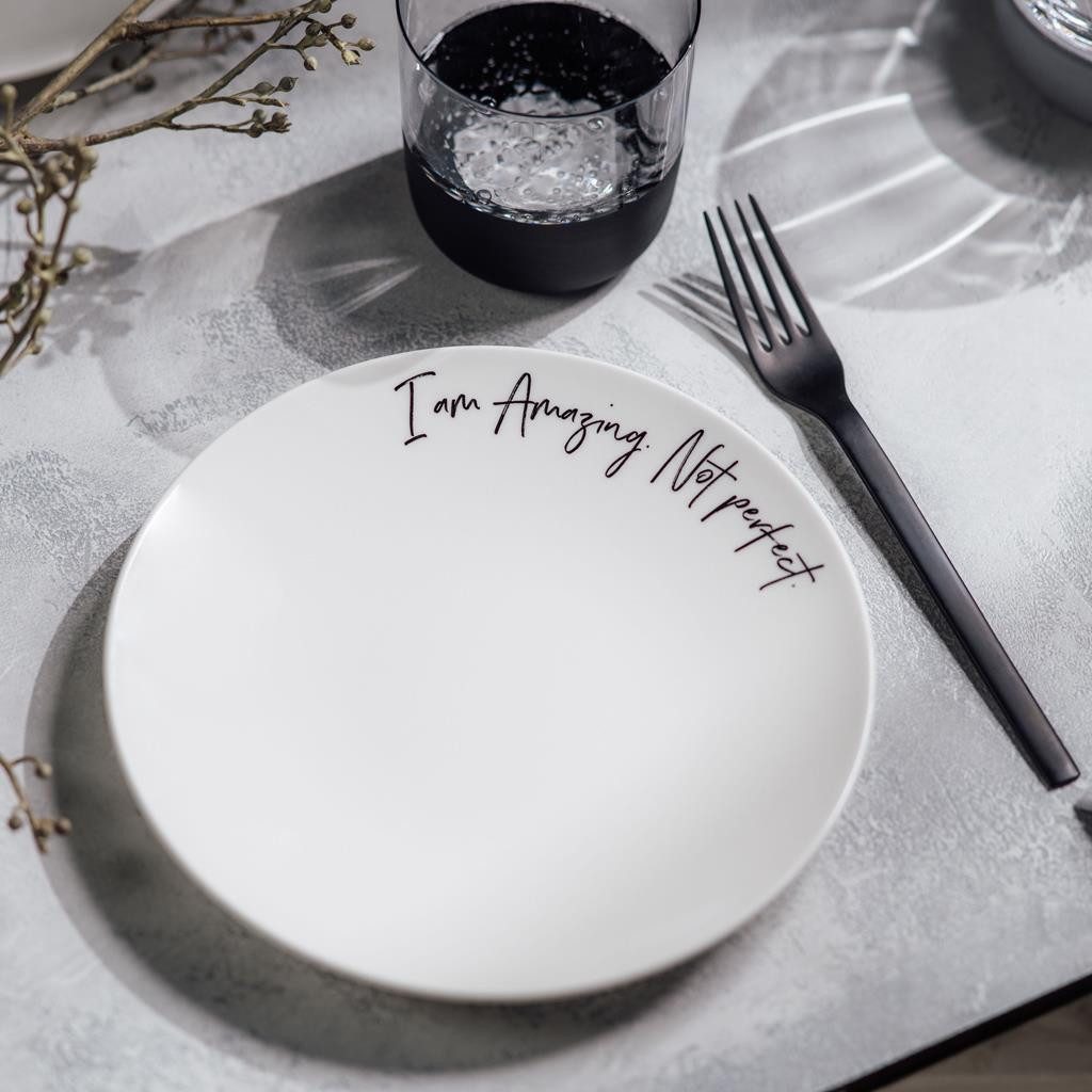 Villeroy & Boch Frühstücks-Geschirrset Statement Frühstücks-Set Amazing not perfect (3-tlg), 1 Personen, Porzellan