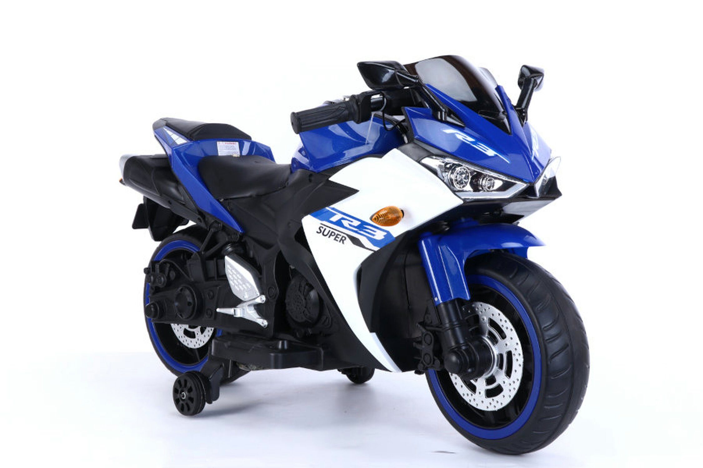 TPFLiving Elektro-Kindermotorrad Motorrad 888 - Motor: 1 X 12V - Akku: 1 x 12 Volt/4.5Ah, Belastbarkeit 25 kg, Kindermotorrad - Elektromotorrad- Farbe: blau