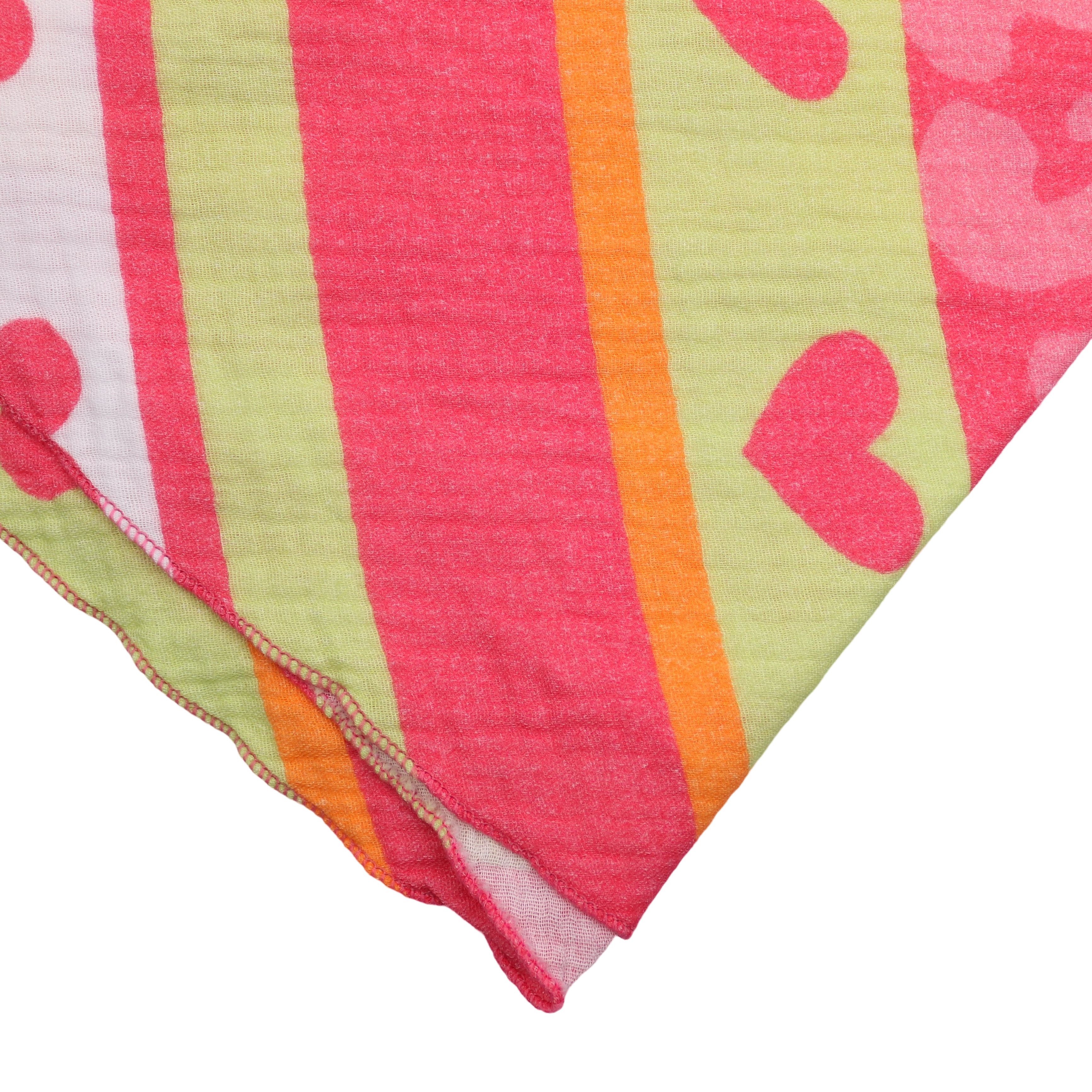 MIRROSI Dreieckstuch Aus Musellin Dreiecksschal ca.195x90 cm, Made in Italy, (Leicht, ideal für das ganze Jahr; 100% Baumwolle), in tollen Farben (Leo Love Muster)