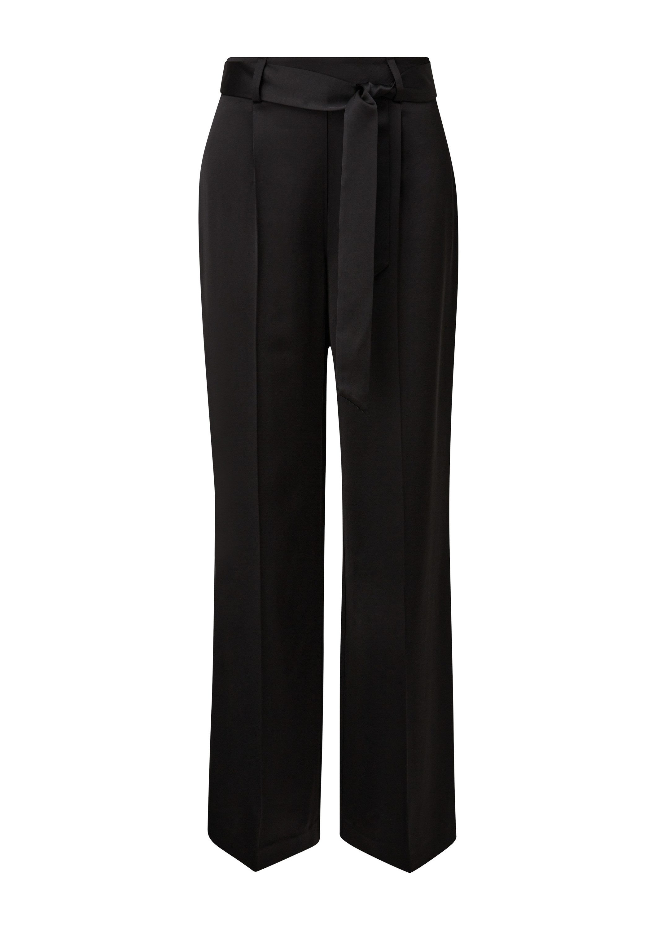 comma Chinos Hose Satin-Marlenehose mit Bindegürtel günstig online kaufen