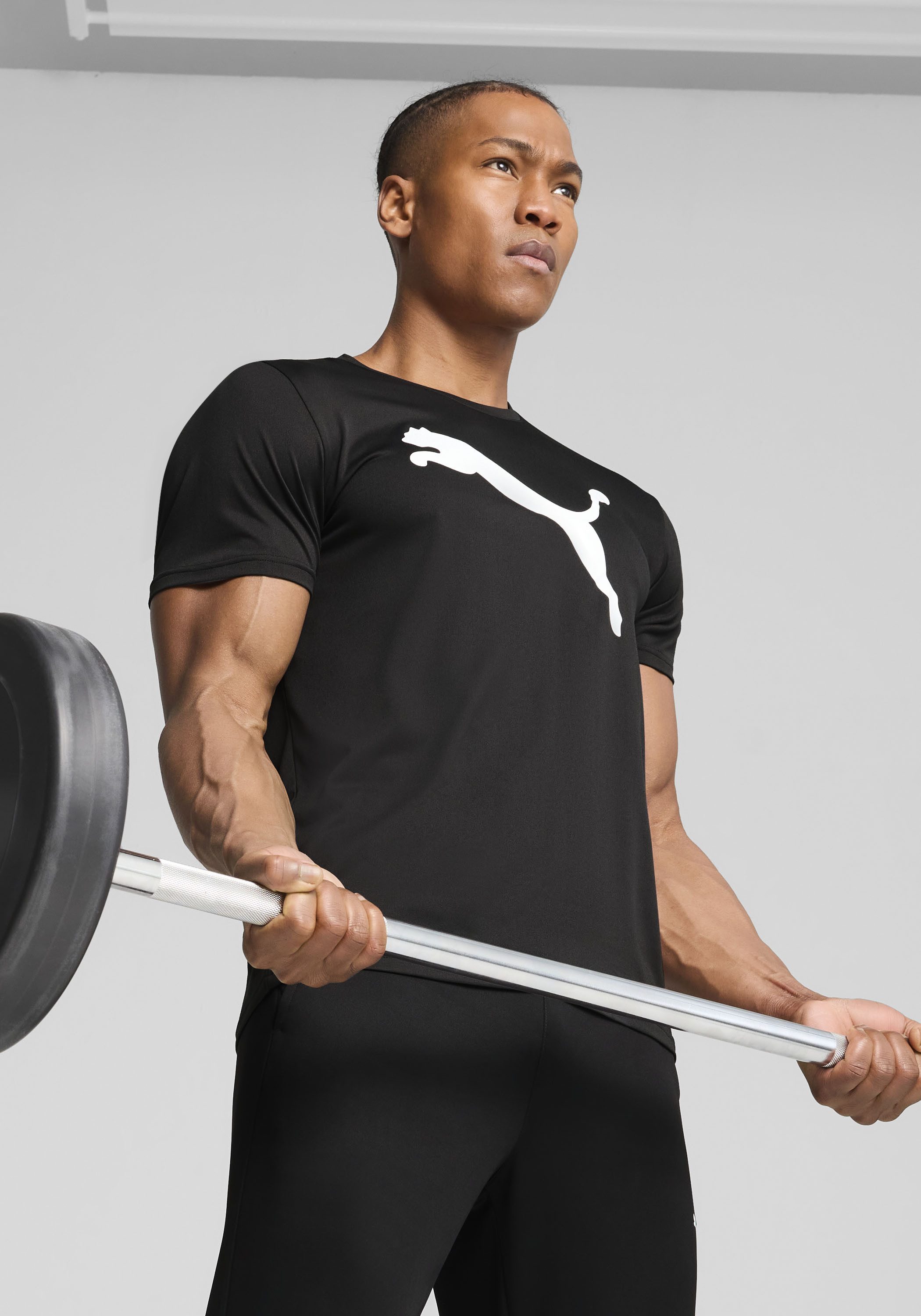 PUMA Trainingsshirt M TAD ESSENTIALS SOLID CAT TEE (CF BIG CAT) Regular Fit, Kurzarm, für Fitness-Workout, mit DryCELL Technologie