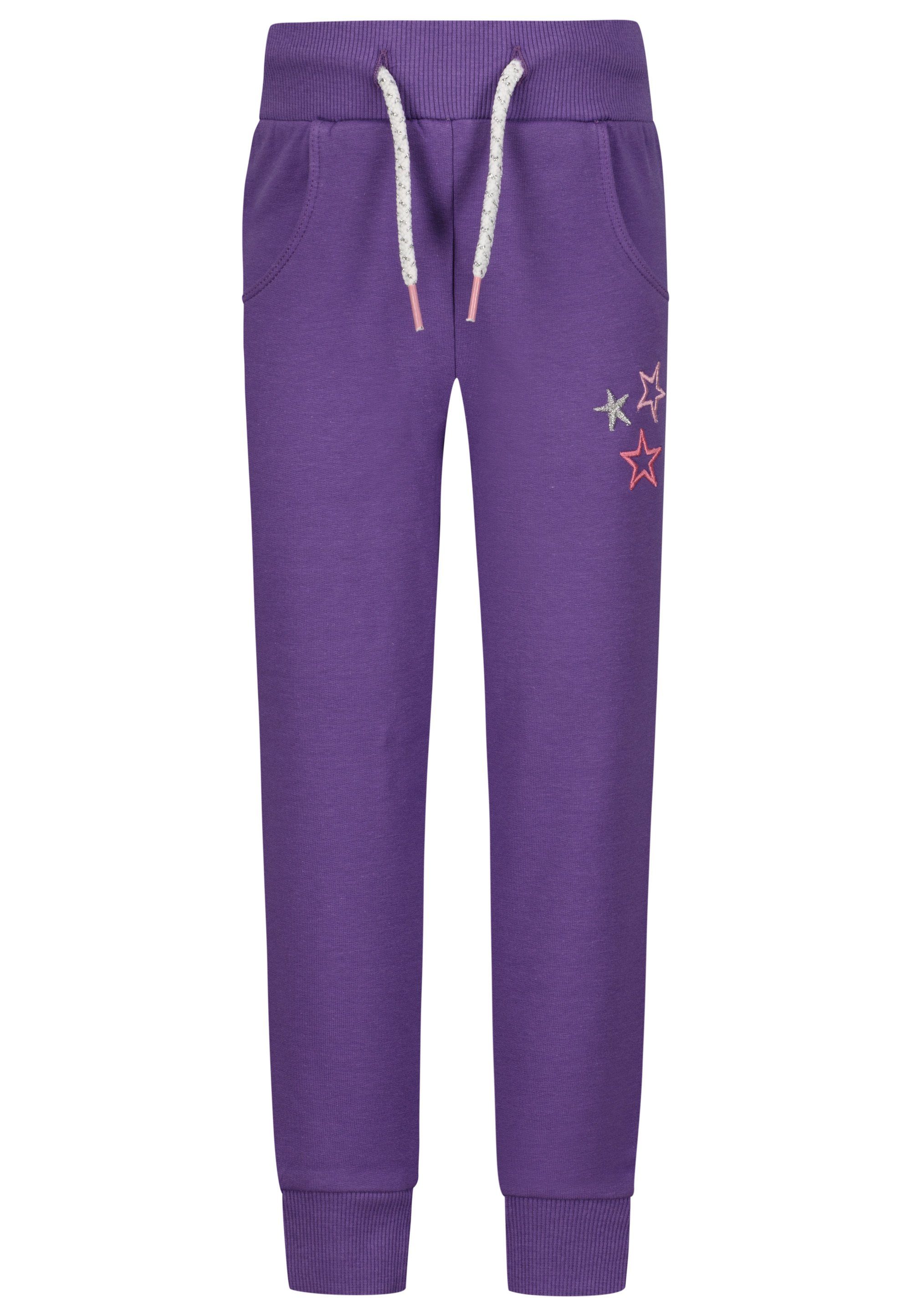purple SALT PEPPER Girls AND (1-tlg) College Stoffhose Trousers EMB