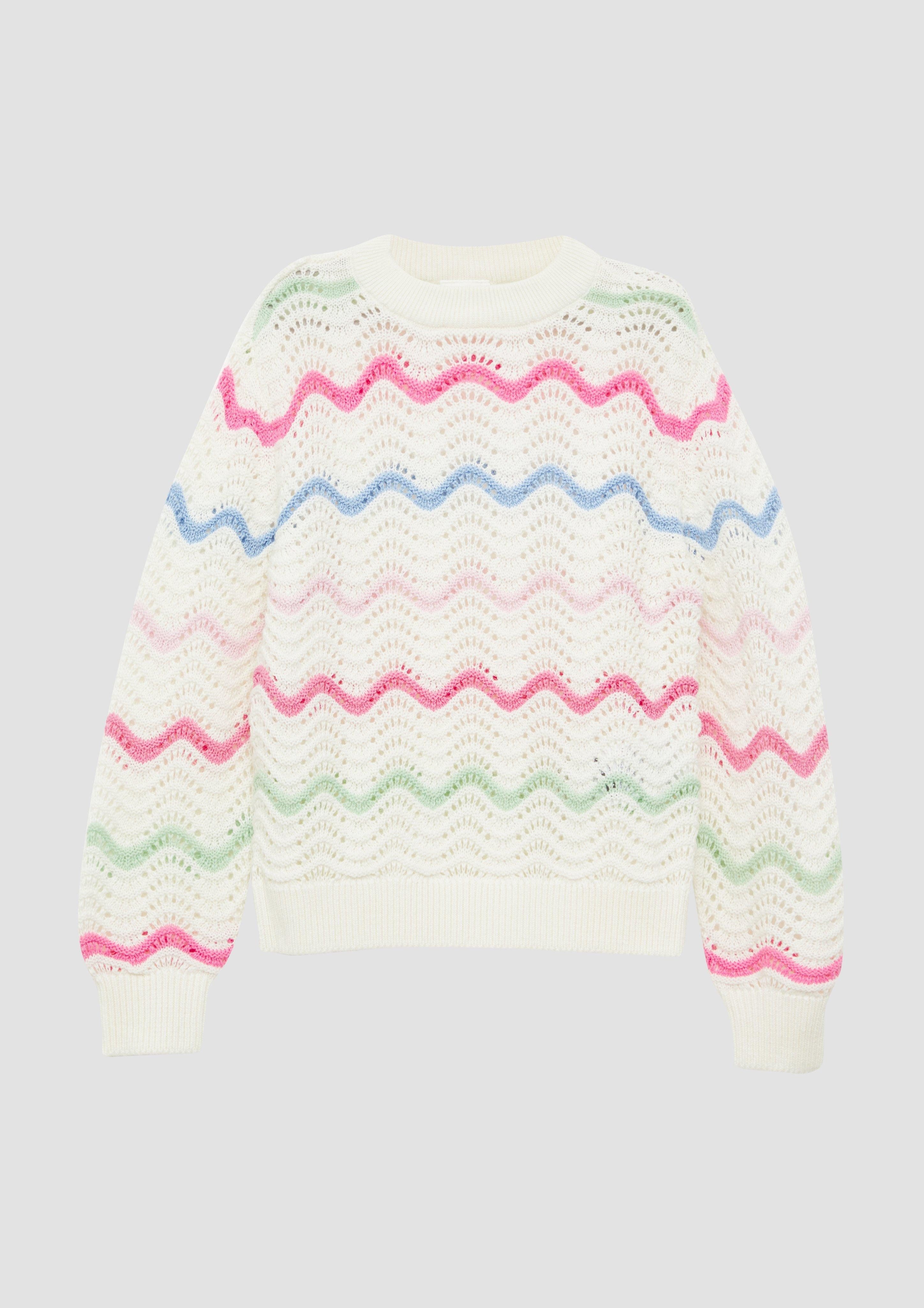 Strickpullover Weicher Strickpullover im Loose Fit mit Ajourmuster