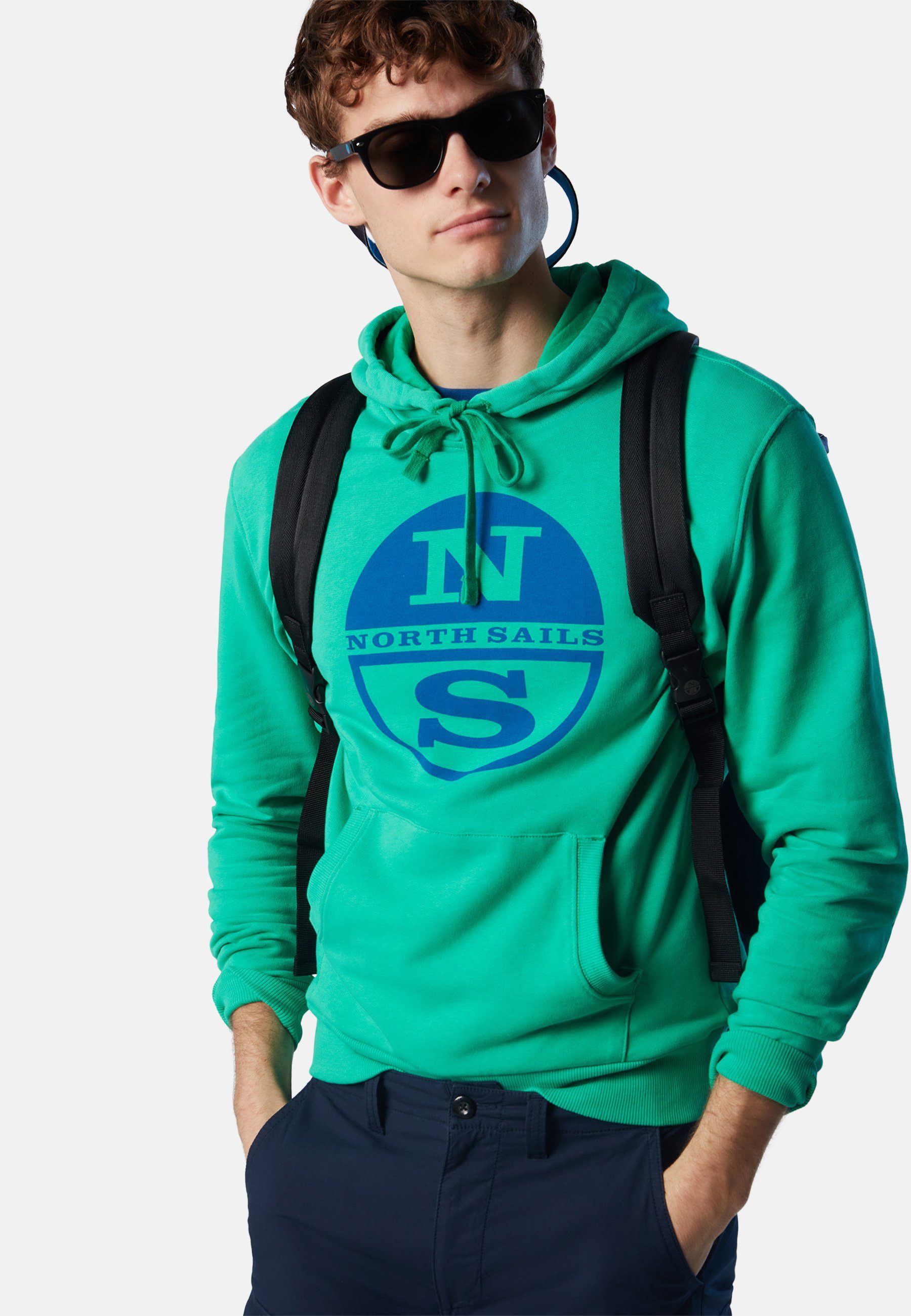 North Kapuze Sails mit Maxi-Logo Hoodie Kapuzensweatshirt mit green