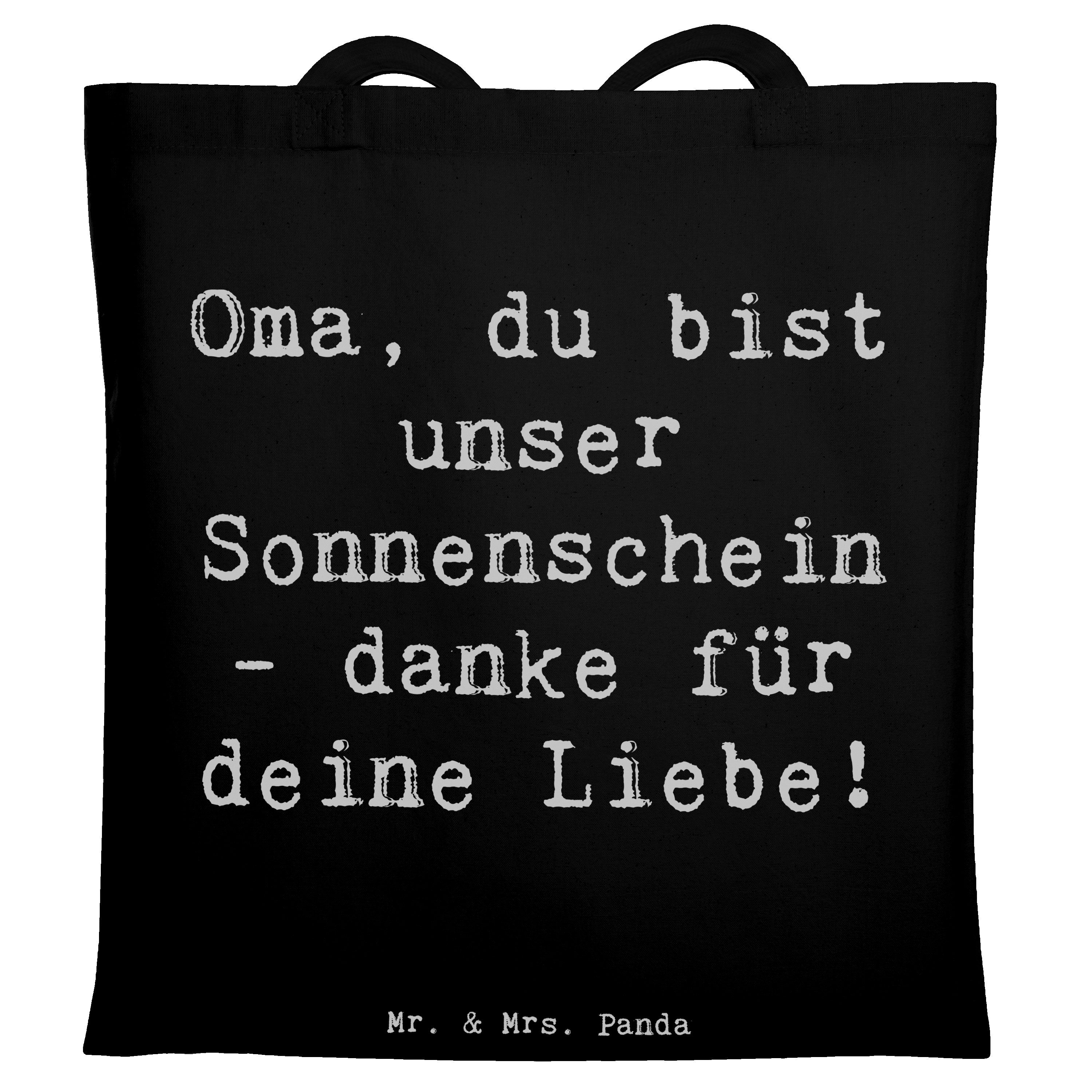 Tragetasche Spruch Oma Sonnenschein, Jutebeutel, Schwarz, handgefertigt, Danke sa