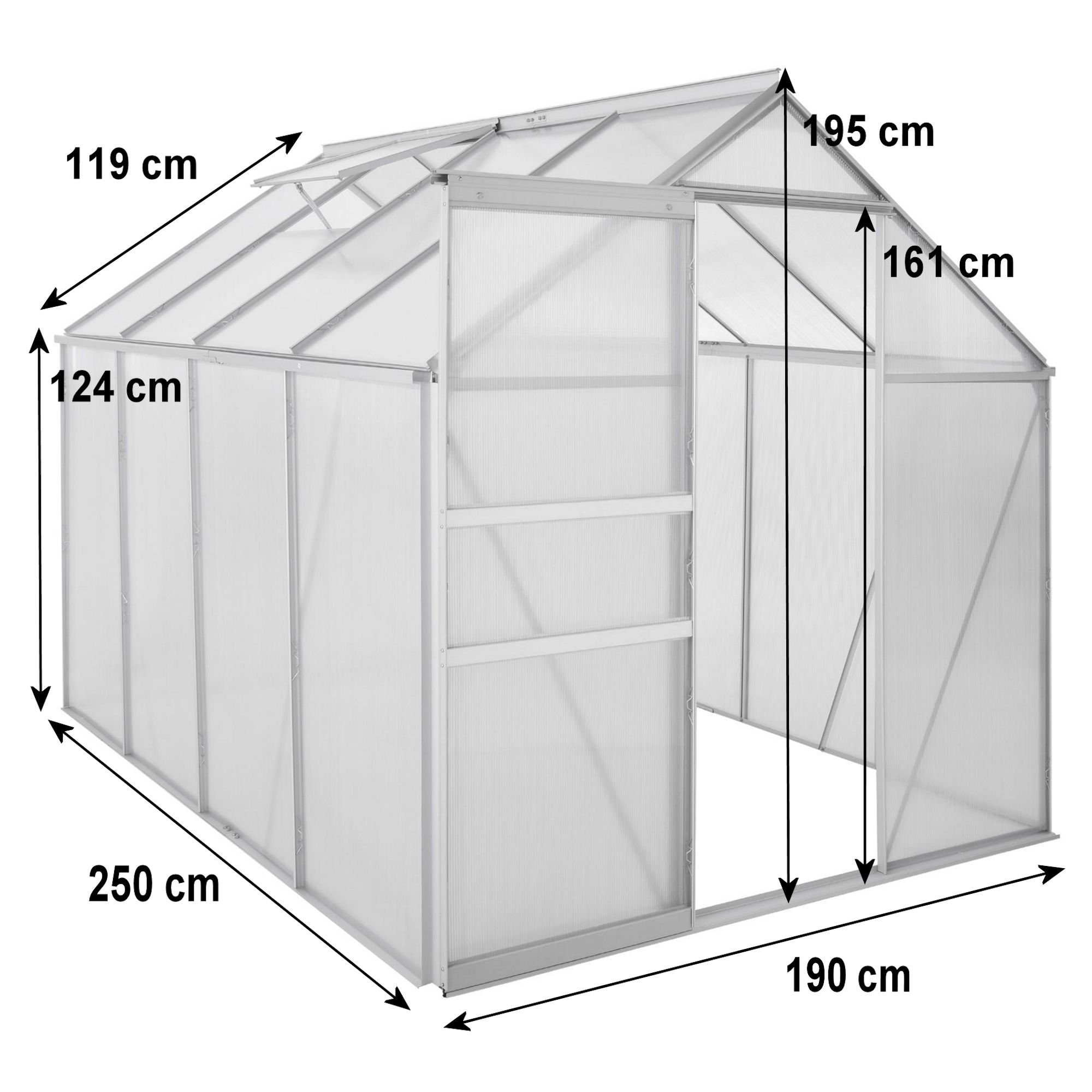 Zelsius Gewächshaus Aluminium Gewächshaus 250 x günstig online kaufen