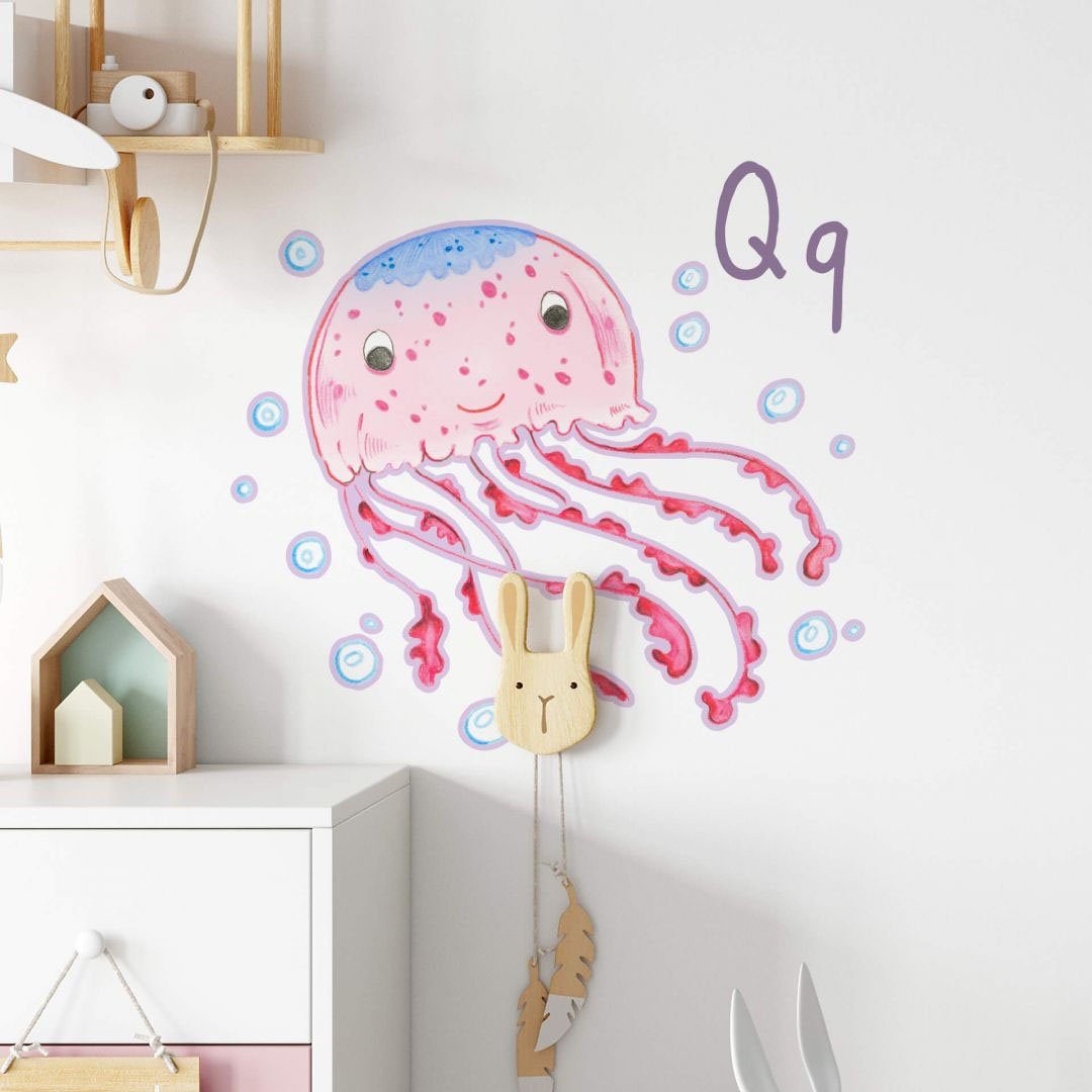 Wall-Art Wandtattoo Q St) Unterwasserwelt Qualle (1