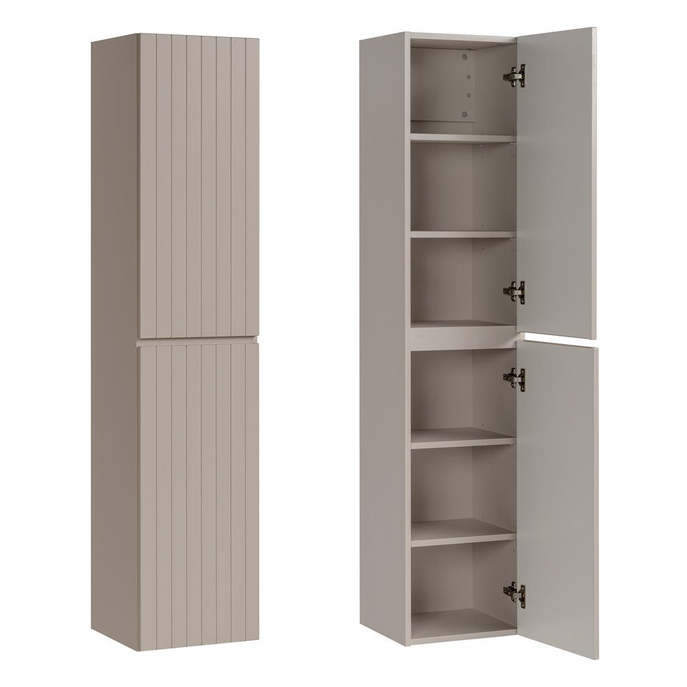 Lomadox Hochschrank IRAKLIO-56-CASHMERE Kaschmir, Rillen Design, günstig online kaufen