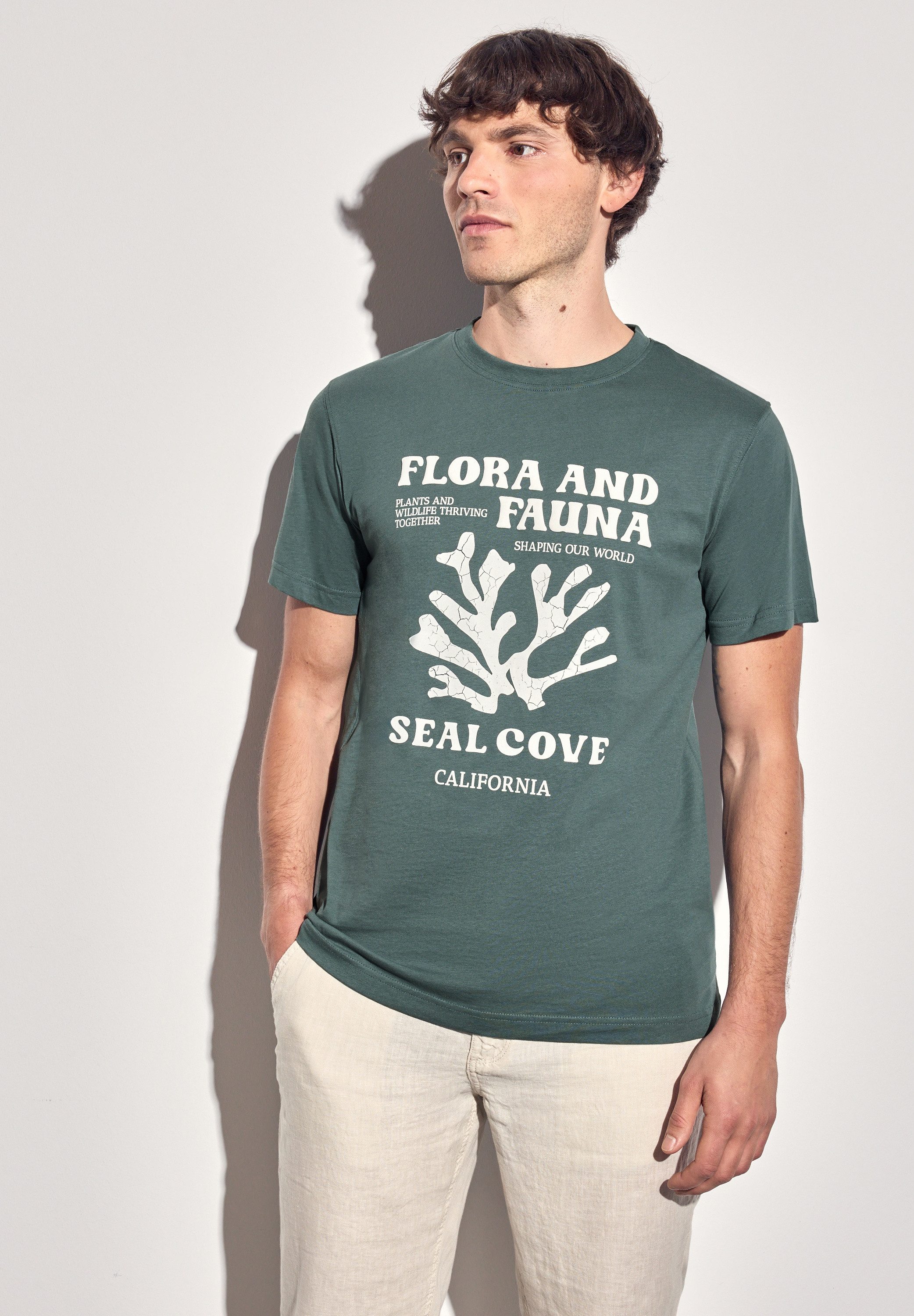 STREET ONE MEN T-Shirt mit Rundhalsausschnitt