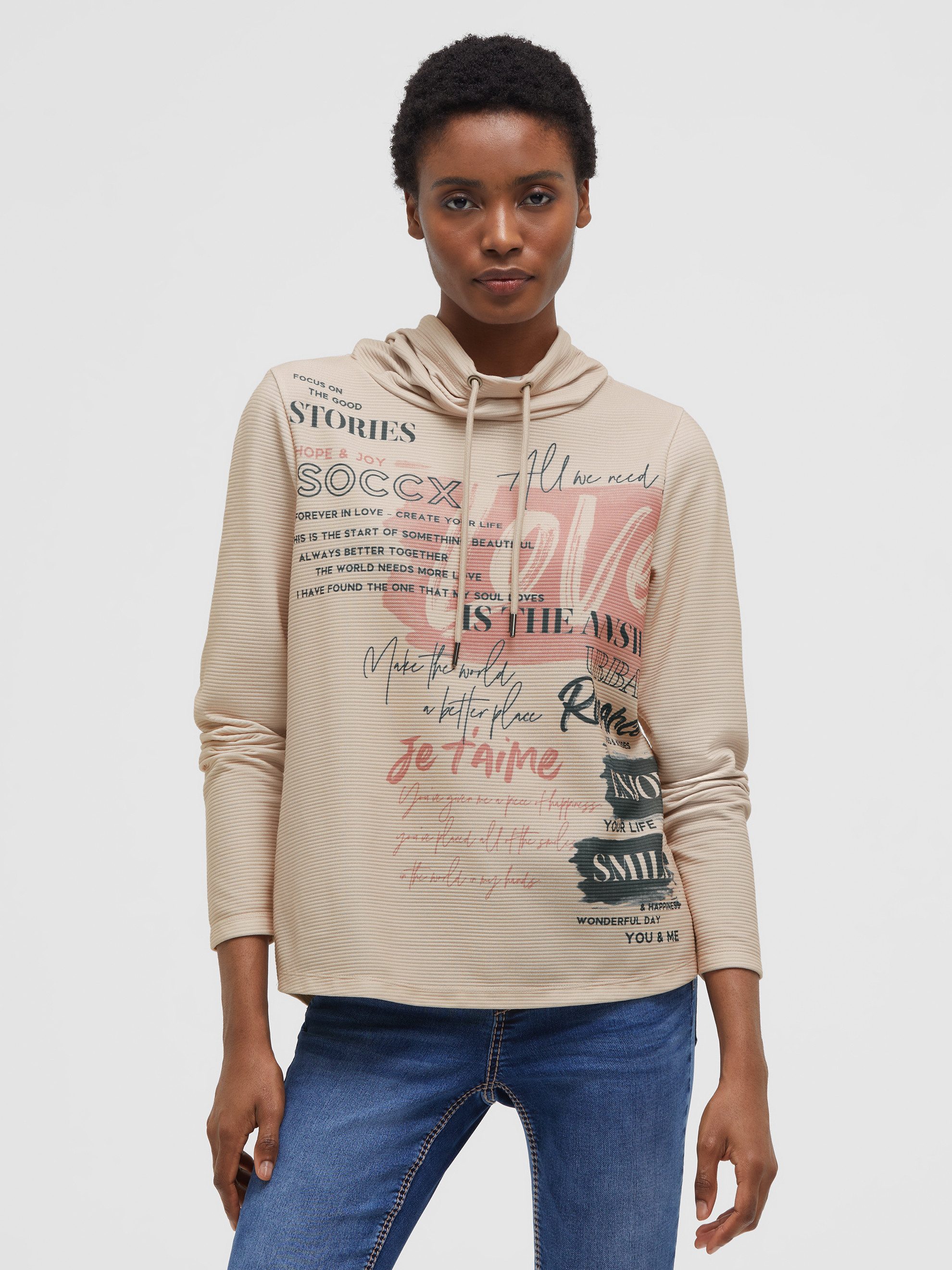 SOCCX Sweater mit hochschließendem Kragen